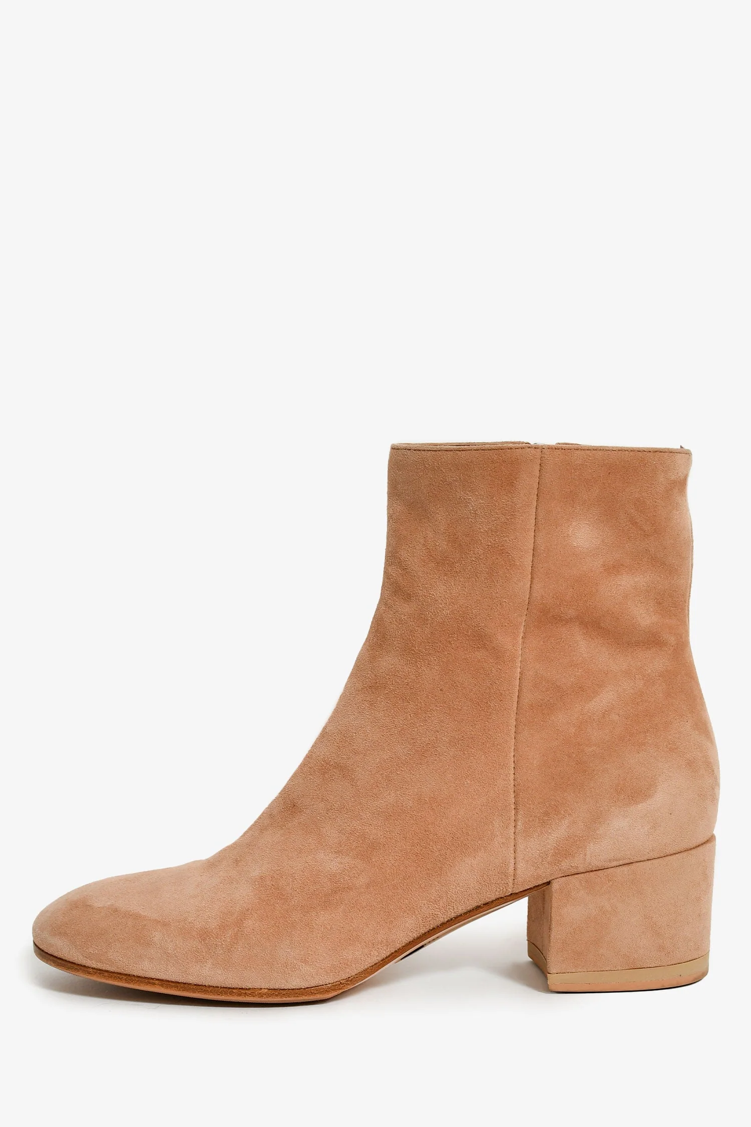 Gianvito Rossi Pink Suede 'Margaux' Ankle Boots Size 36 - Image 5