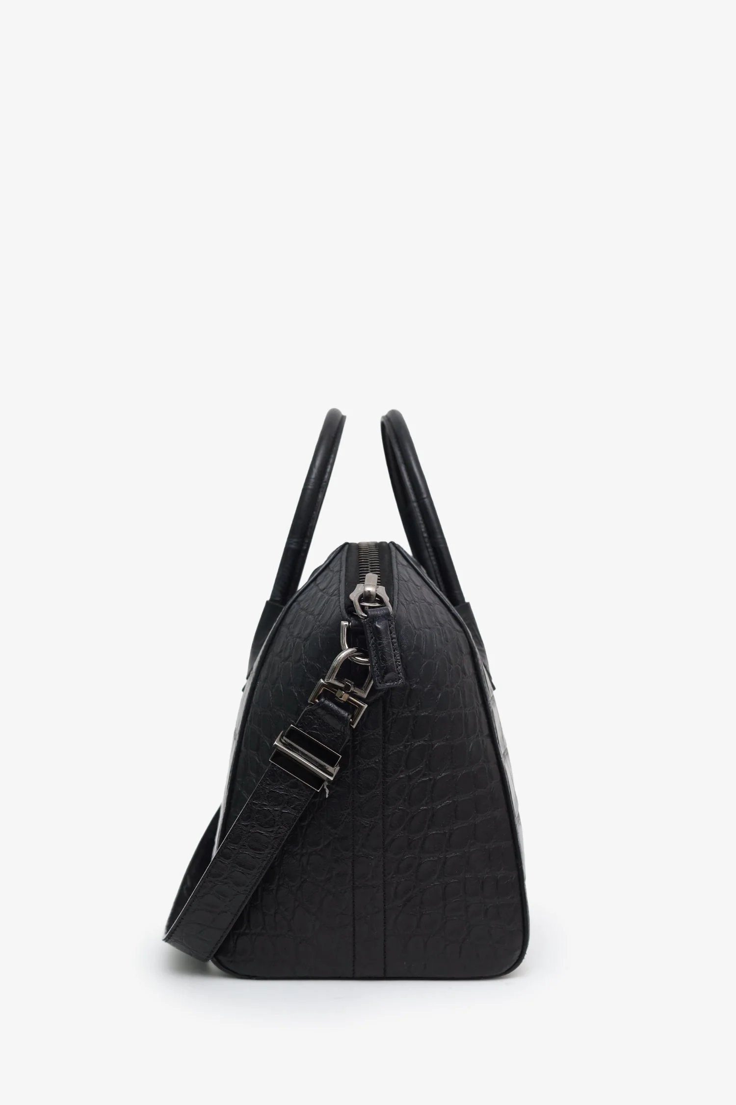Givenchy Black Embossed Medium Antigona Top Handle Bag With Strap - Image 3