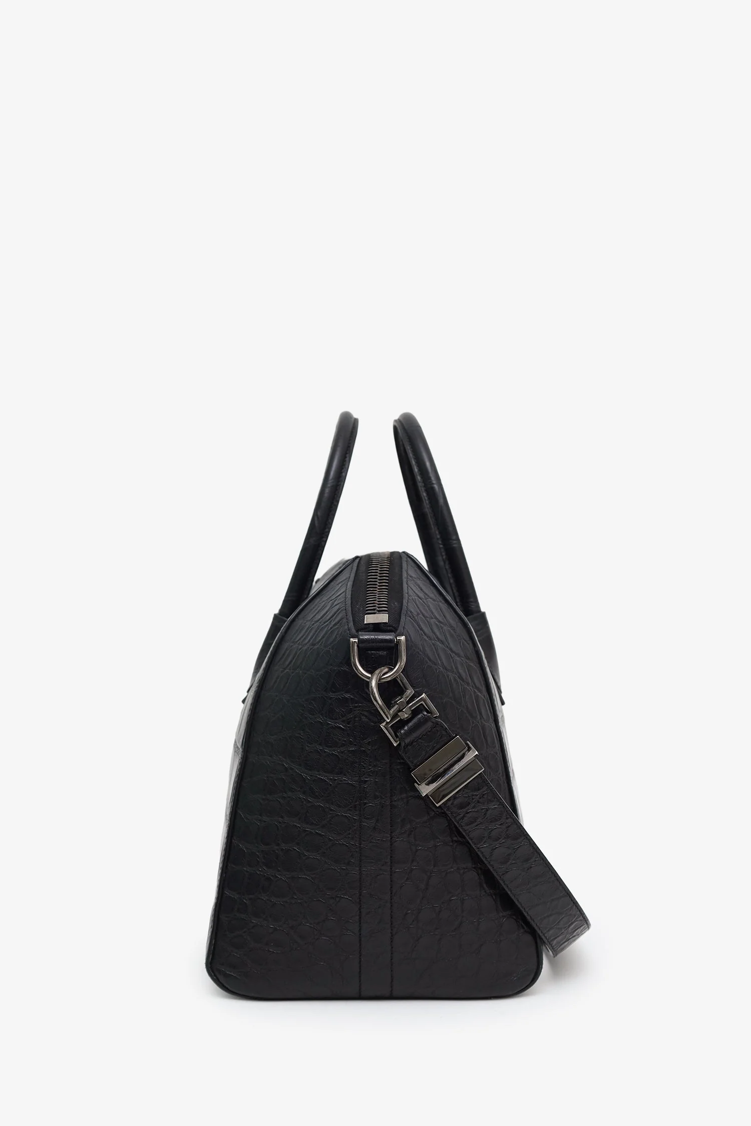Givenchy Black Embossed Medium Antigona Top Handle Bag With Strap - Image 4