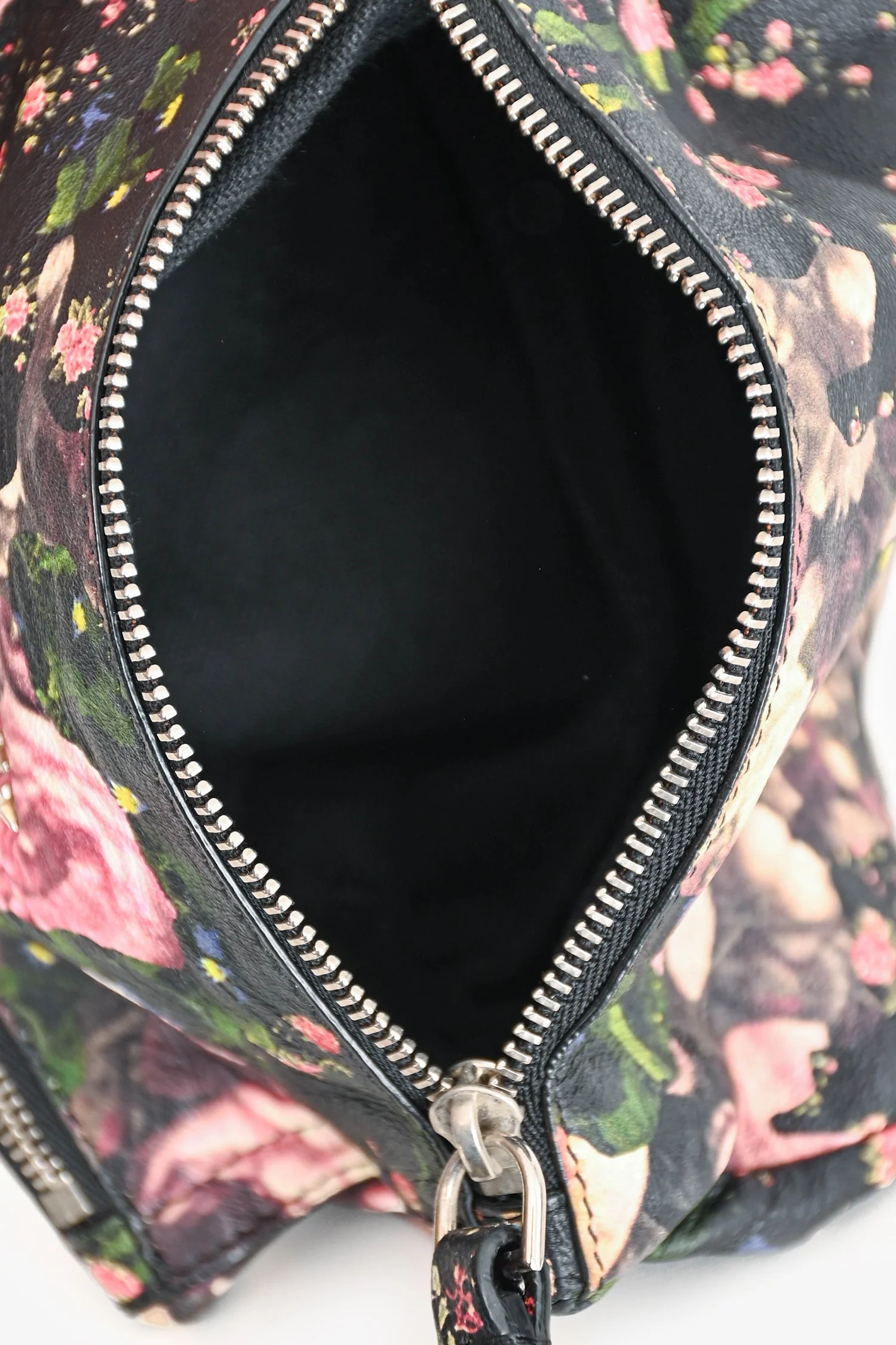 Givenchy Black Floral Leather Pandora Wristlet Pouch - Image 6