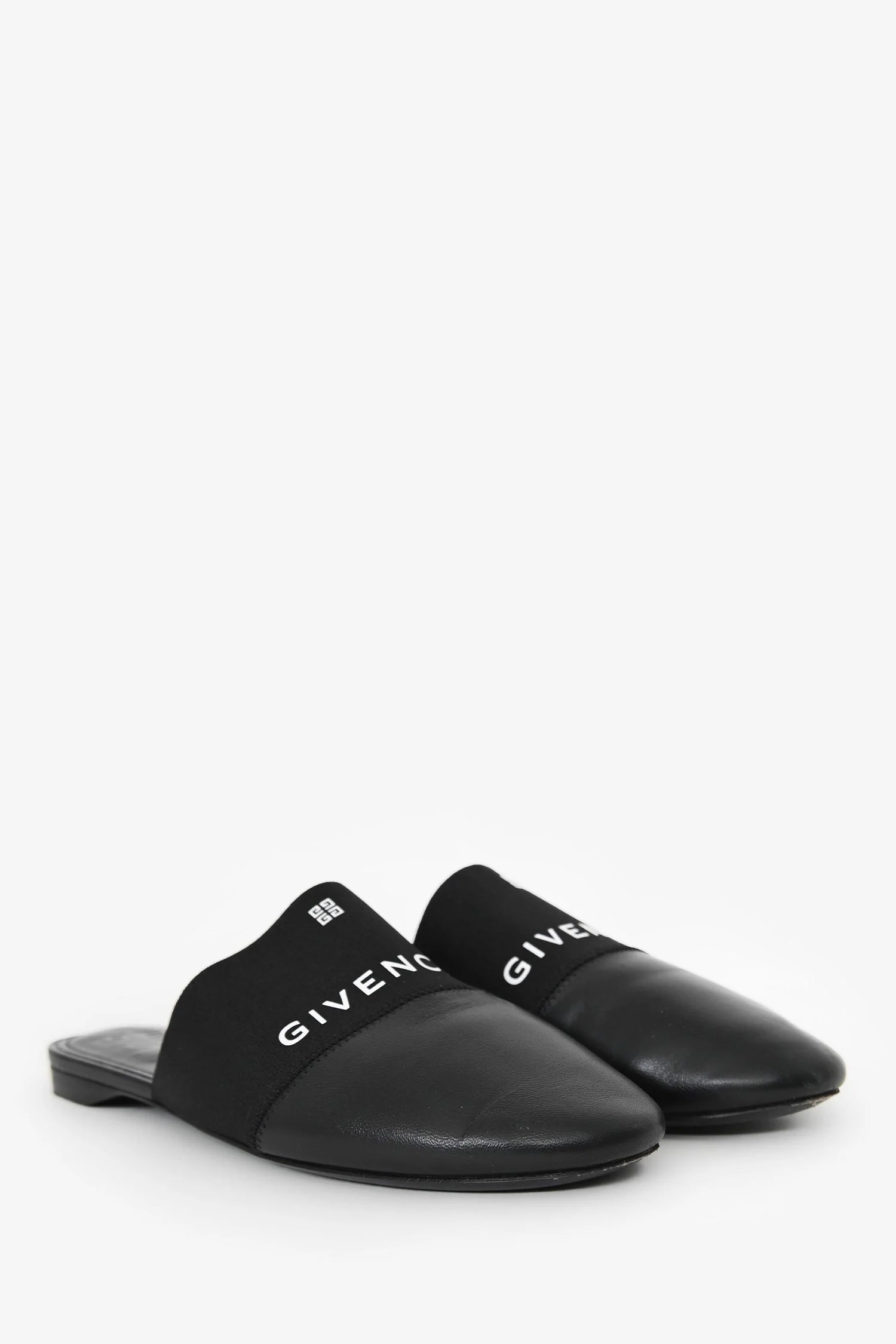 Givenchy Black Leather Signature Logo Sandals Size 39 - Image 2