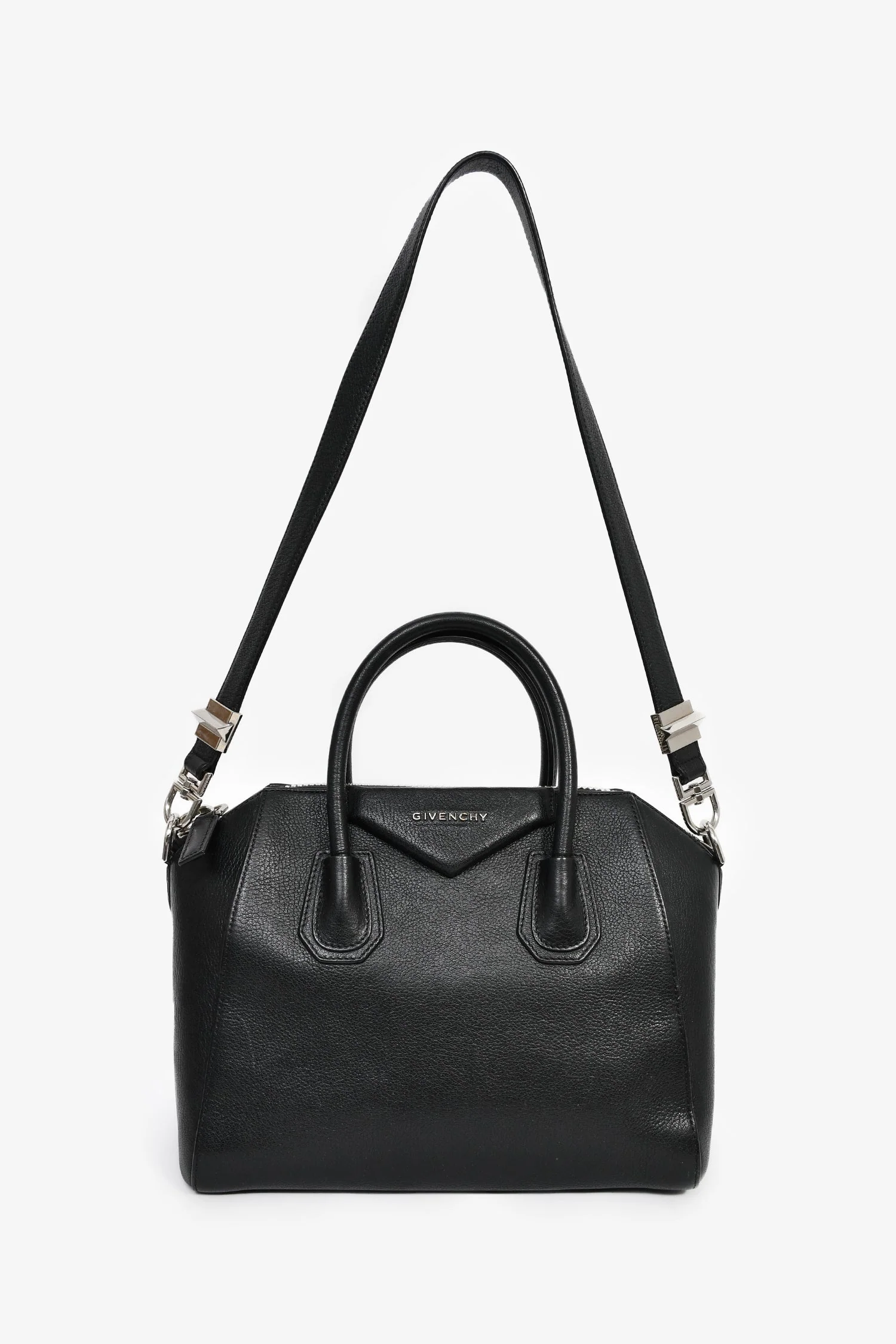 Givenchy Black Leather Small Antigona Bag with Strap - Image 8