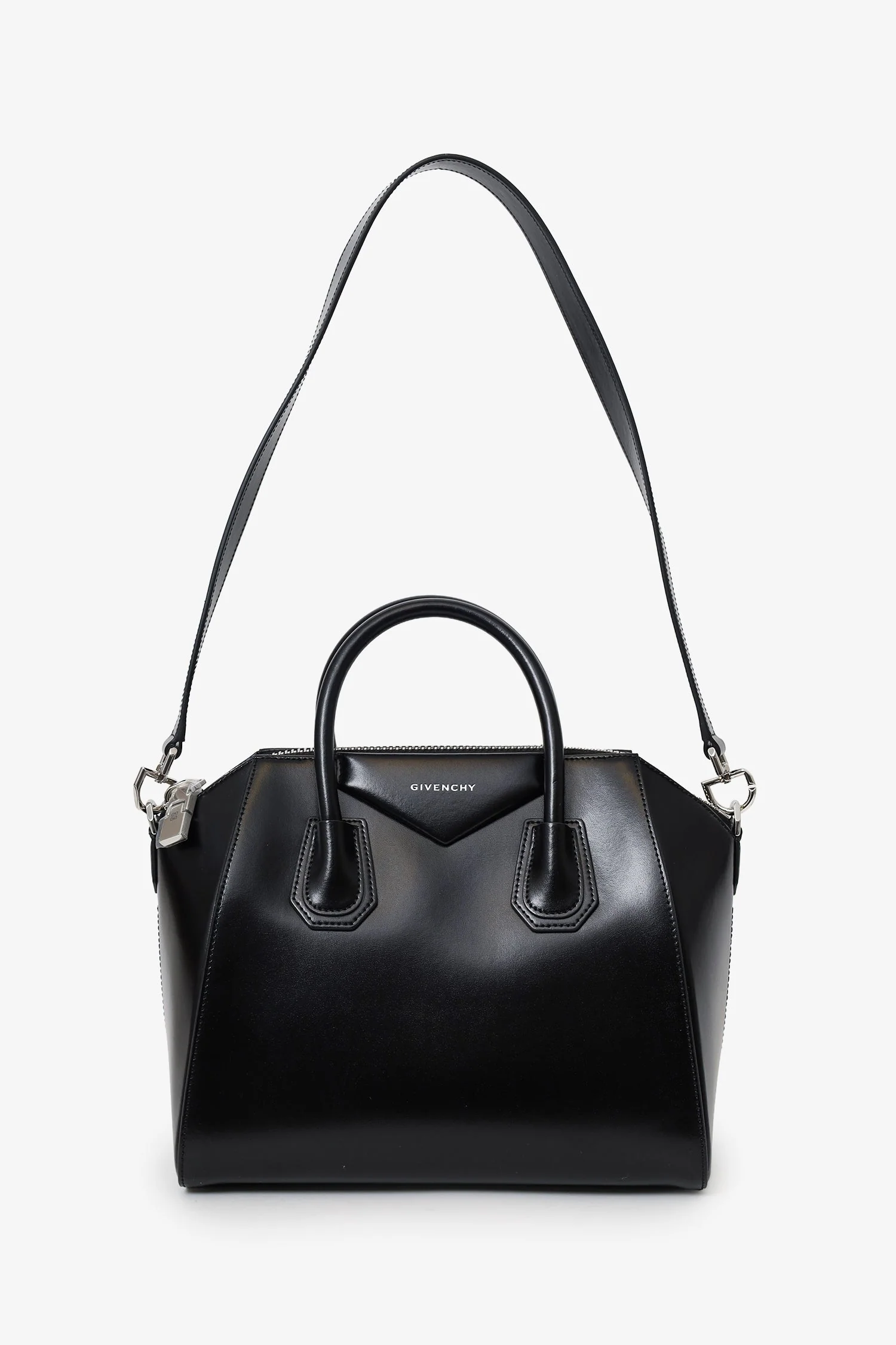 Givenchy Black Leather Small Antigona Top Handle With Strap - Image 6