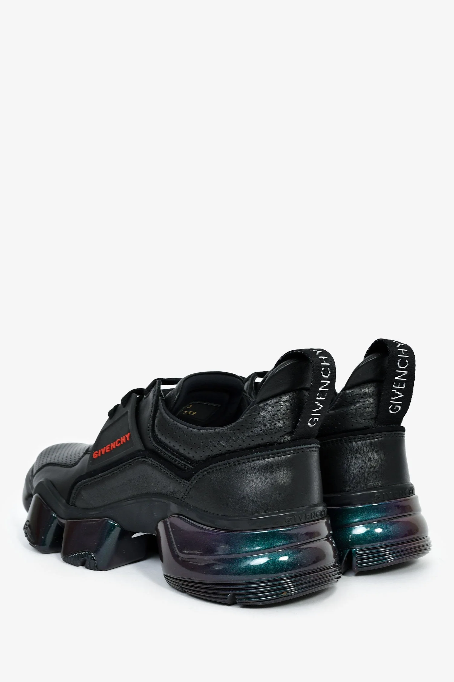 Givenchy Black/Purple Leather Perforated 'Jaw' Sneakers Size 40 Mens - Image 4