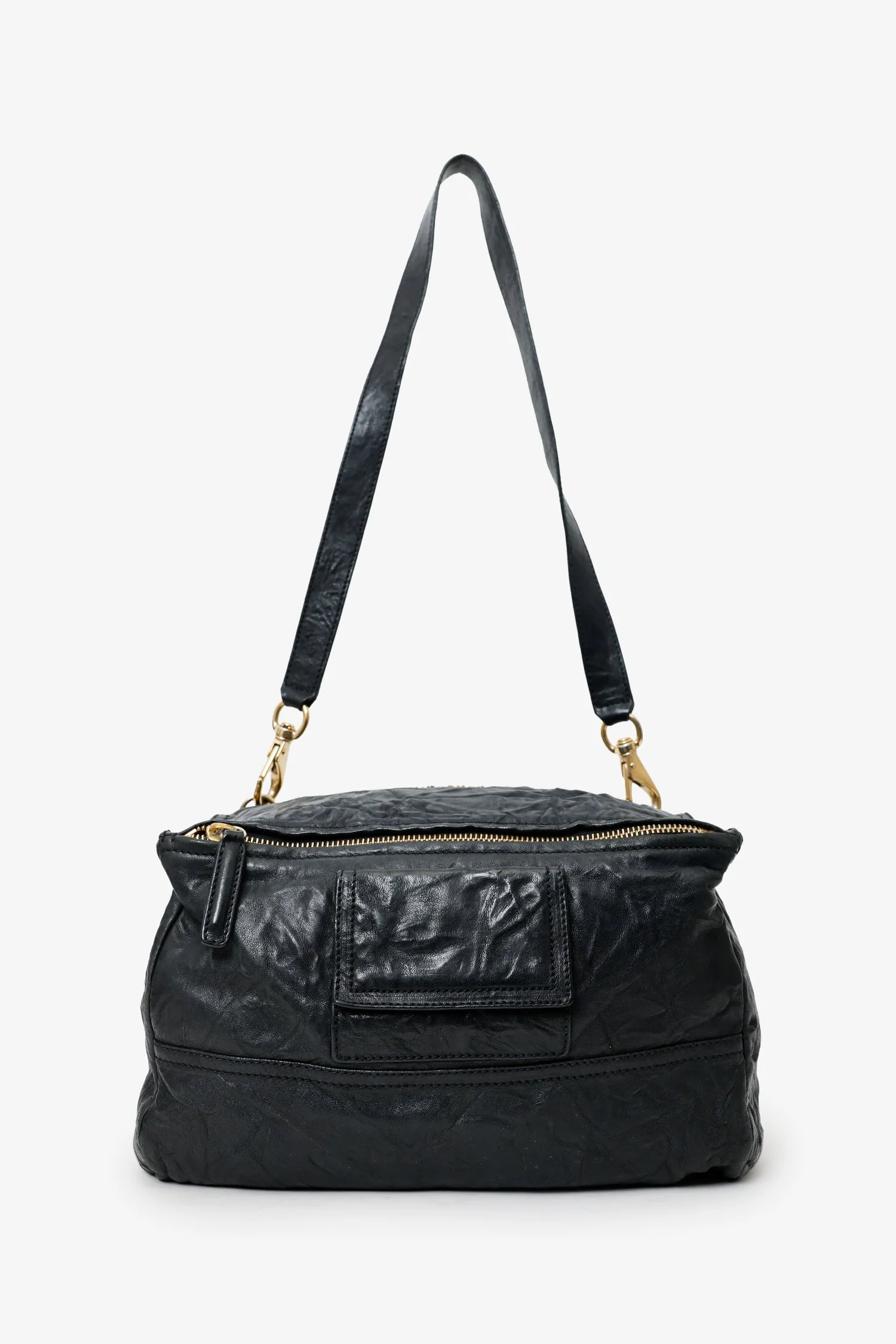 Givenchy Black Wrinkled Sheepskin Leather Medium Pandora Bag - Image 6
