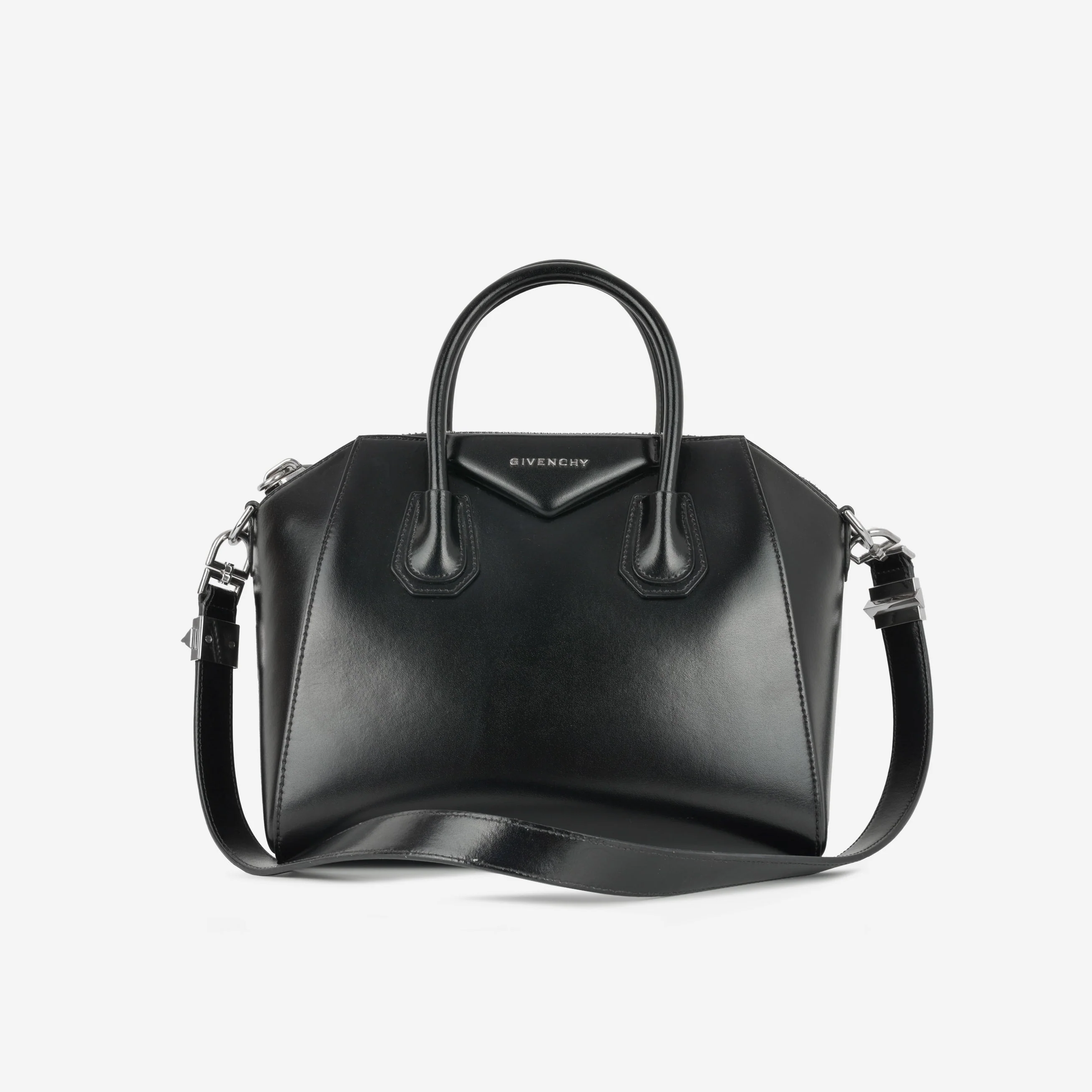 Givenchy Givenchy Medium Antigona - Black Calfskin | Silver Hardware