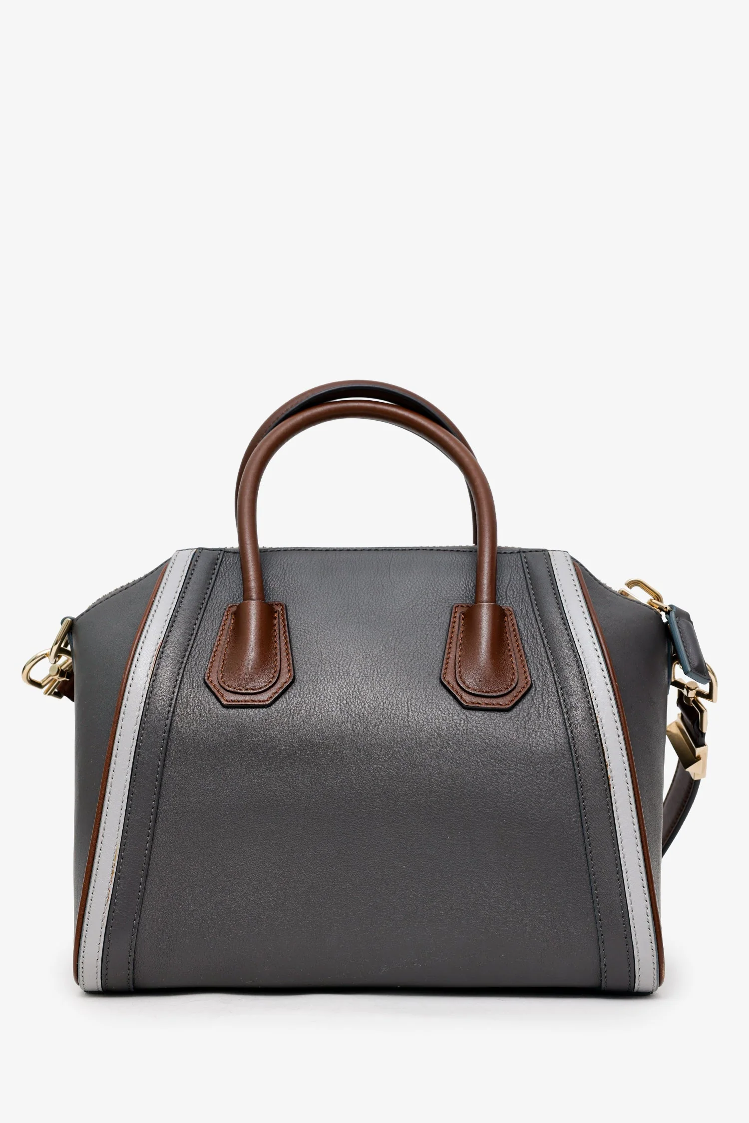 Givenchy Grey/Brown Leather Small Antigona Top Handle With Strap - Image 2