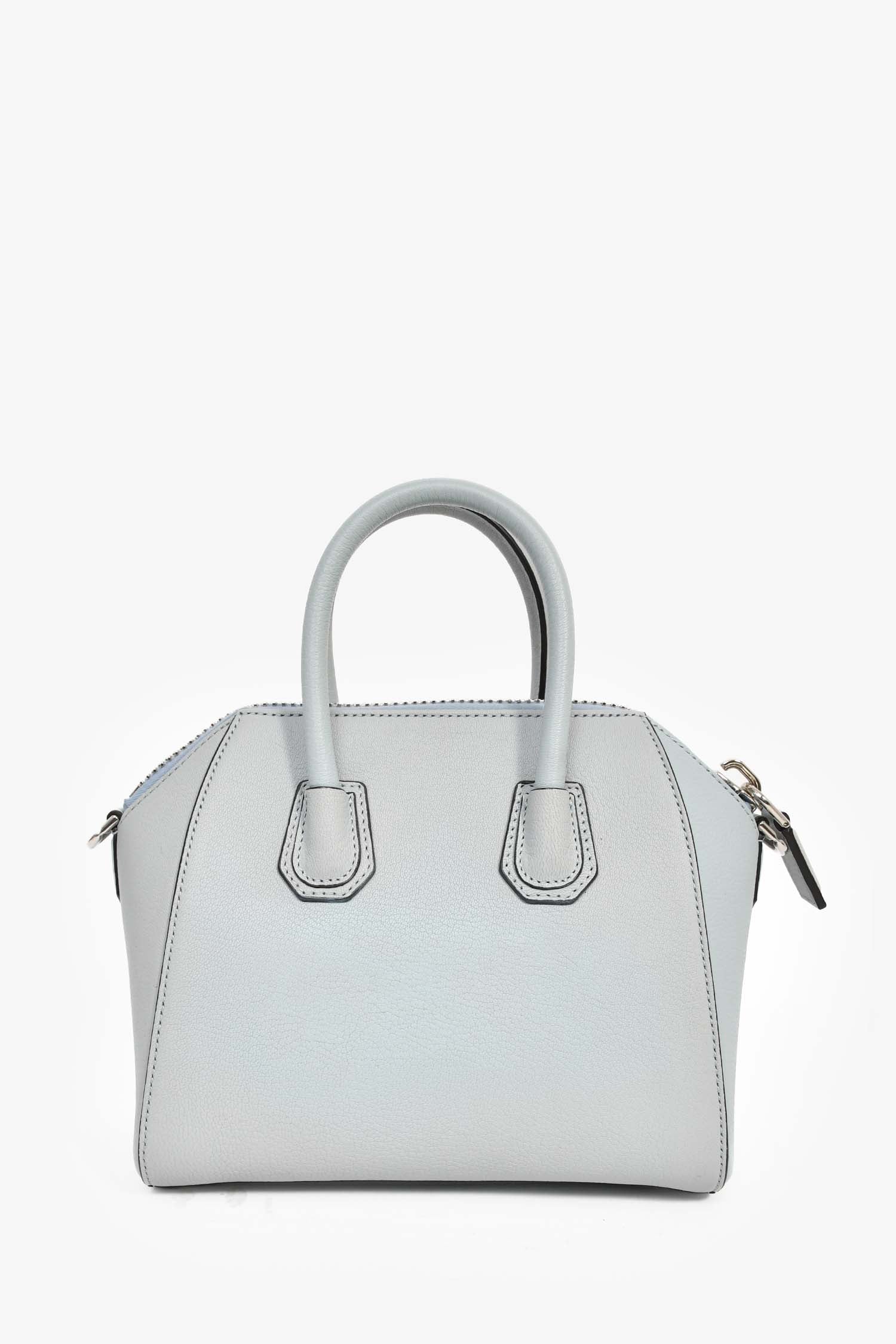 Givenchy Light Blue Leather Mini Antigona Bag With Strap - Image 3