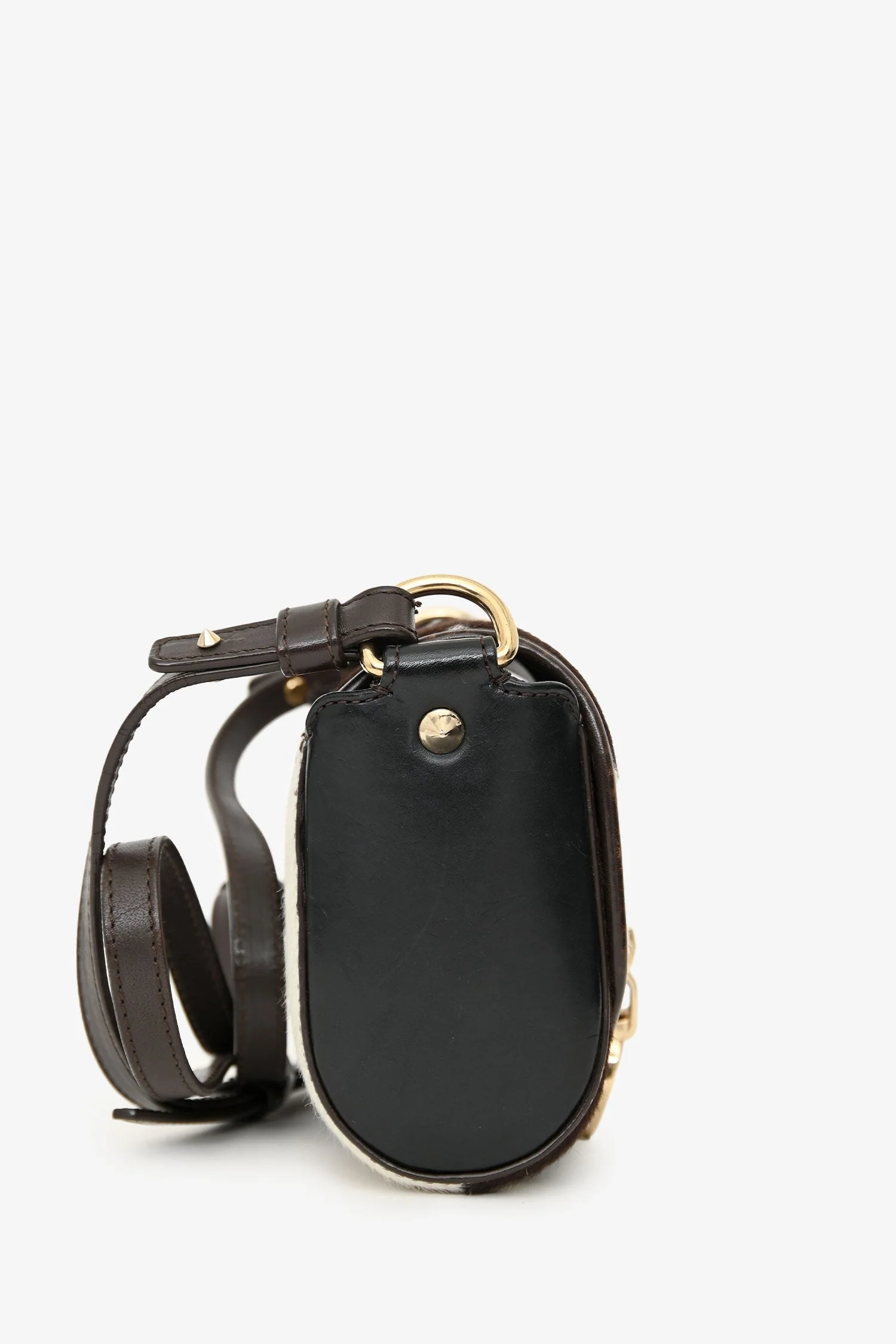Givenchy White/Brown Pony Hair Obsedia Small Crossbody Bag - Image 3