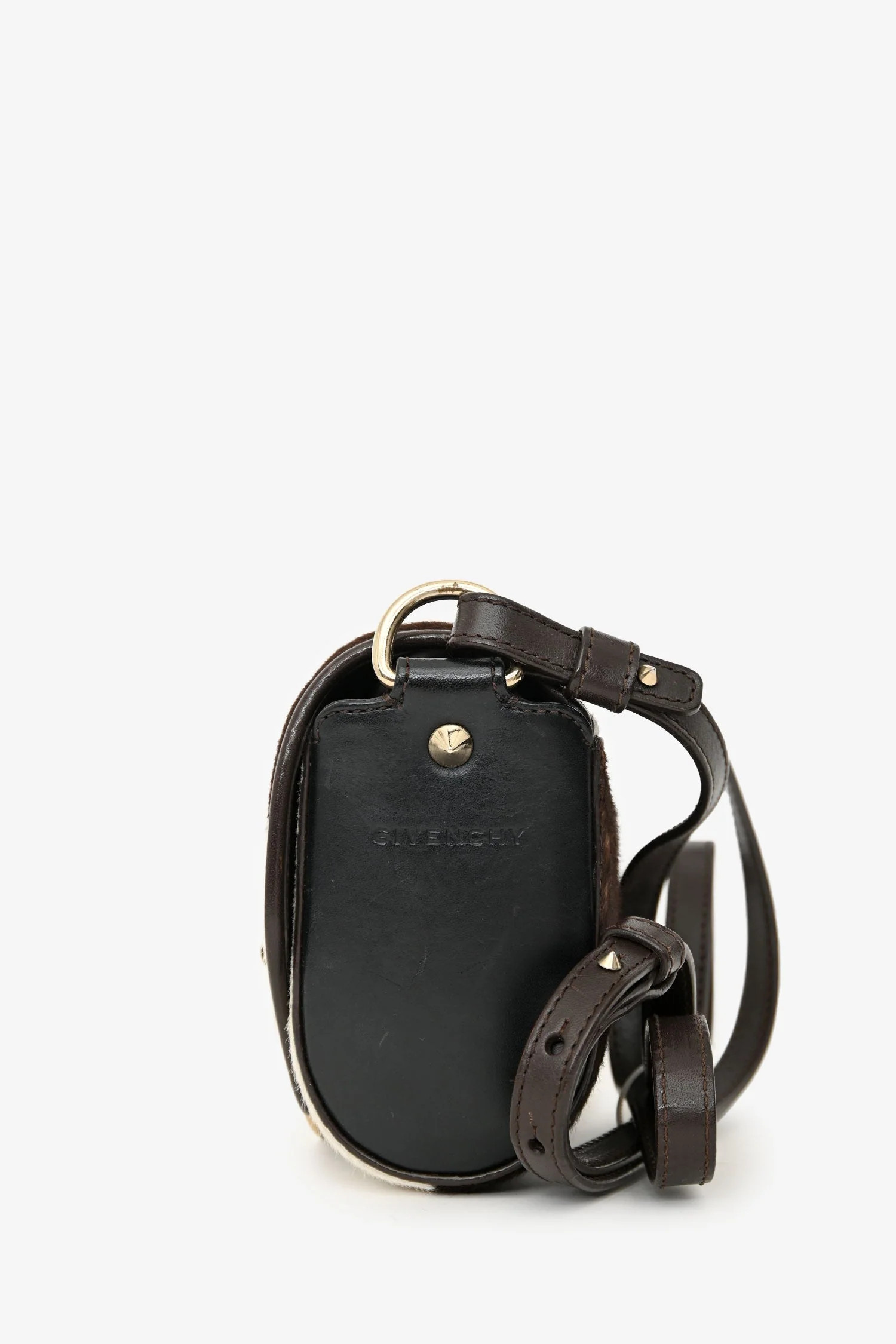 Givenchy White/Brown Pony Hair Obsedia Small Crossbody Bag - Image 4