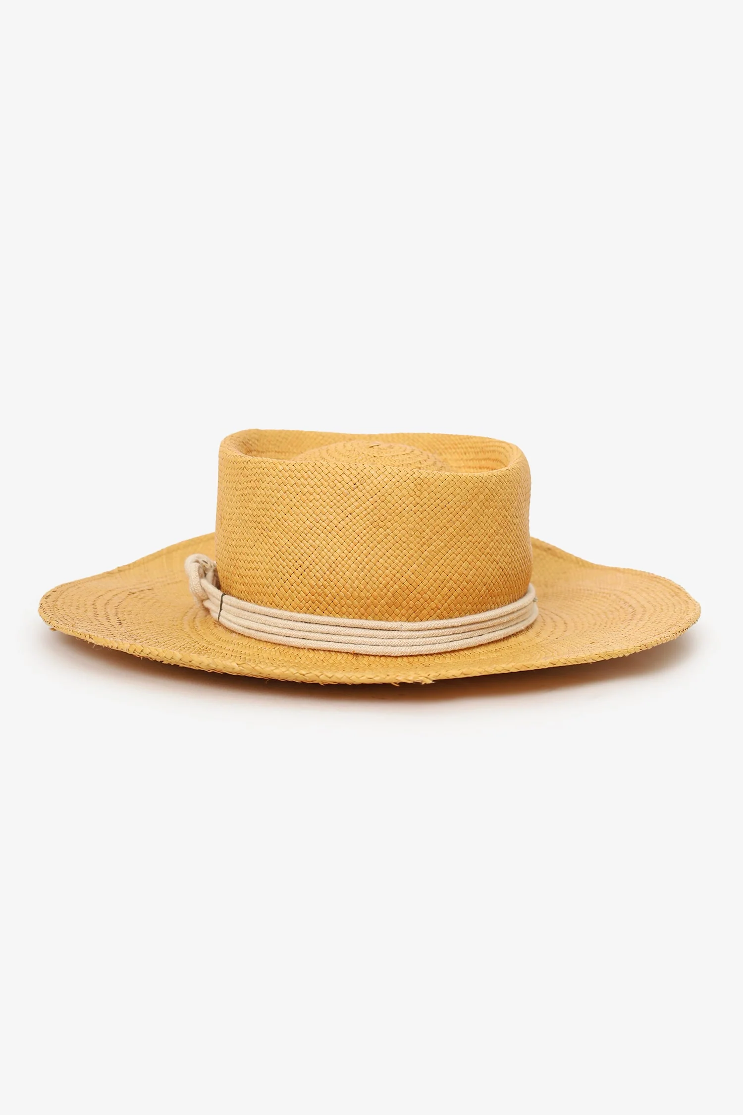 Gladys Tamez Brown Straw Boater Hat Size XS - Image 3