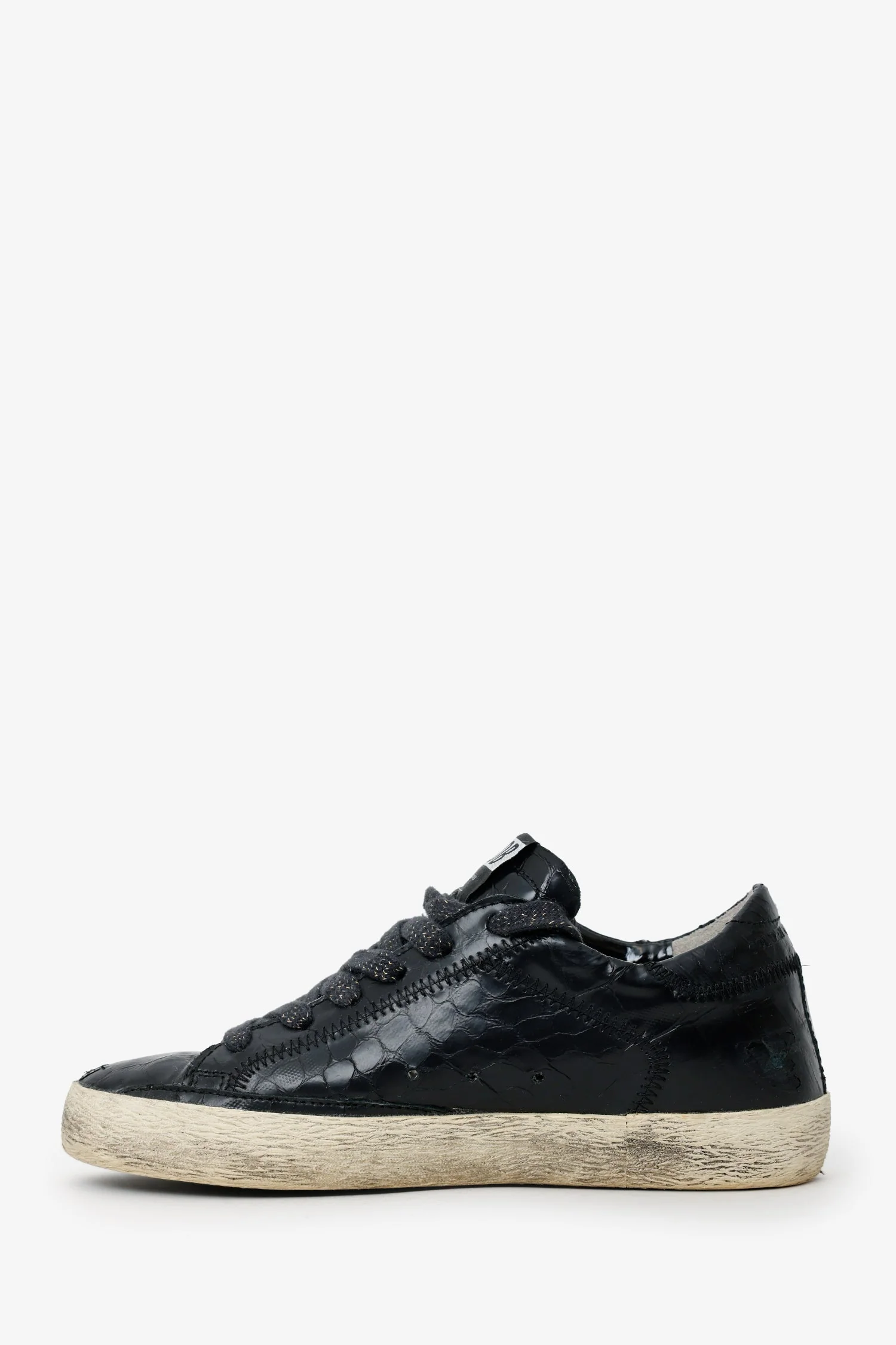 Golden Goose Black Leather Distressed Sneakers Size 35 - Image 5