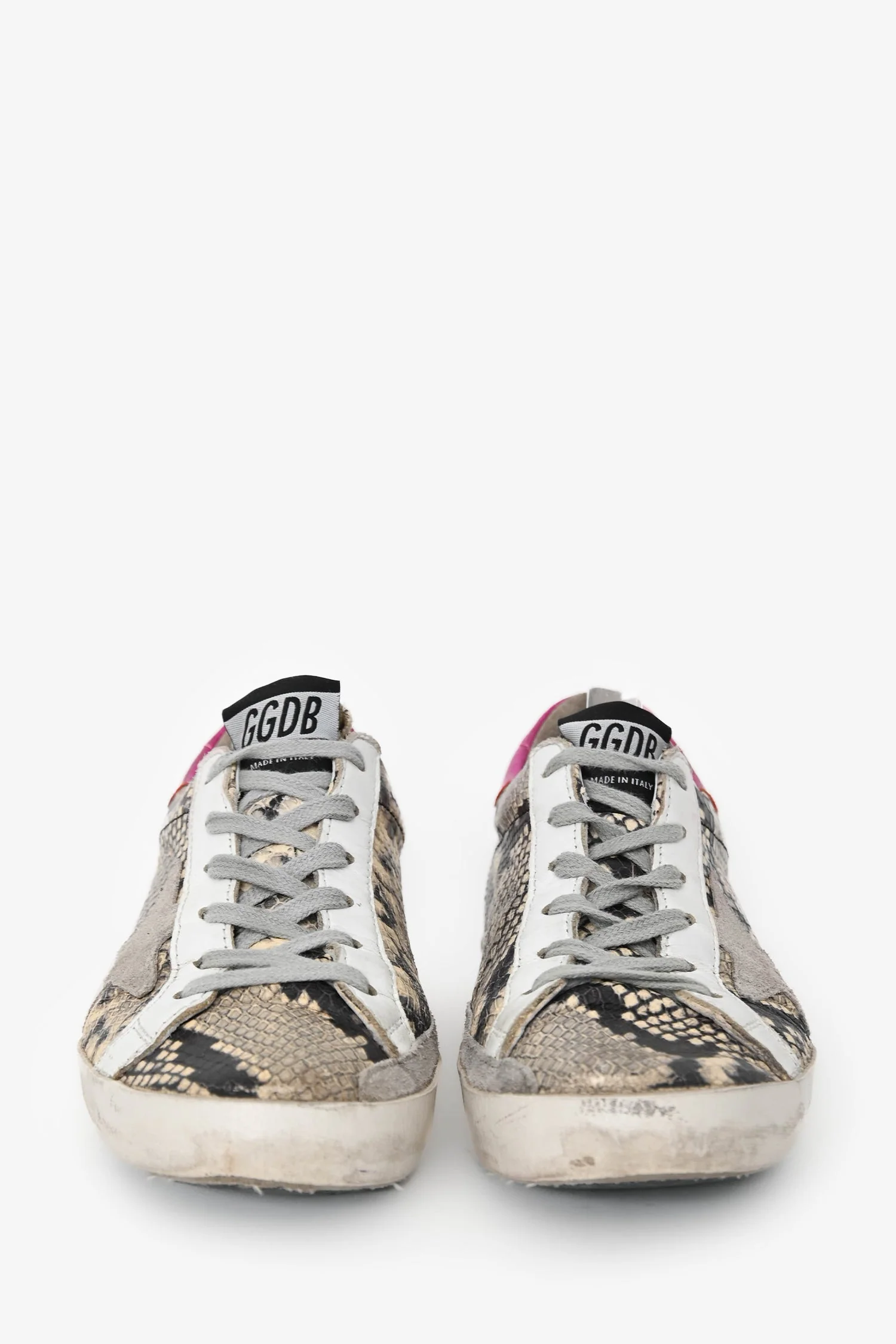 Golden Goose Magenta/Python Leather Lace Up Sneakers Est. Size 6 - Image 3