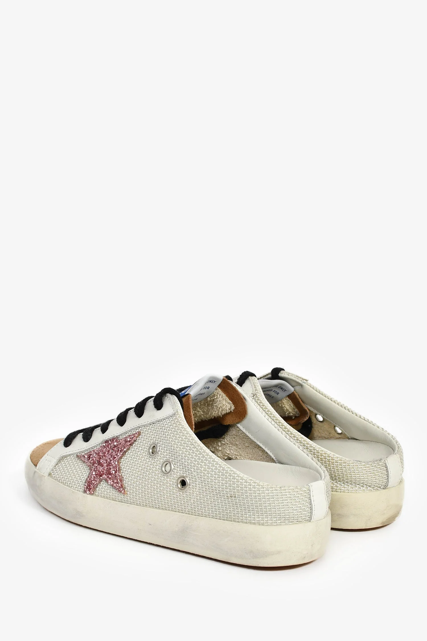 Golden Goose White Mesh/Brown Suede Sabot Slip-On Mule Sneakers Size 36 - Image 5
