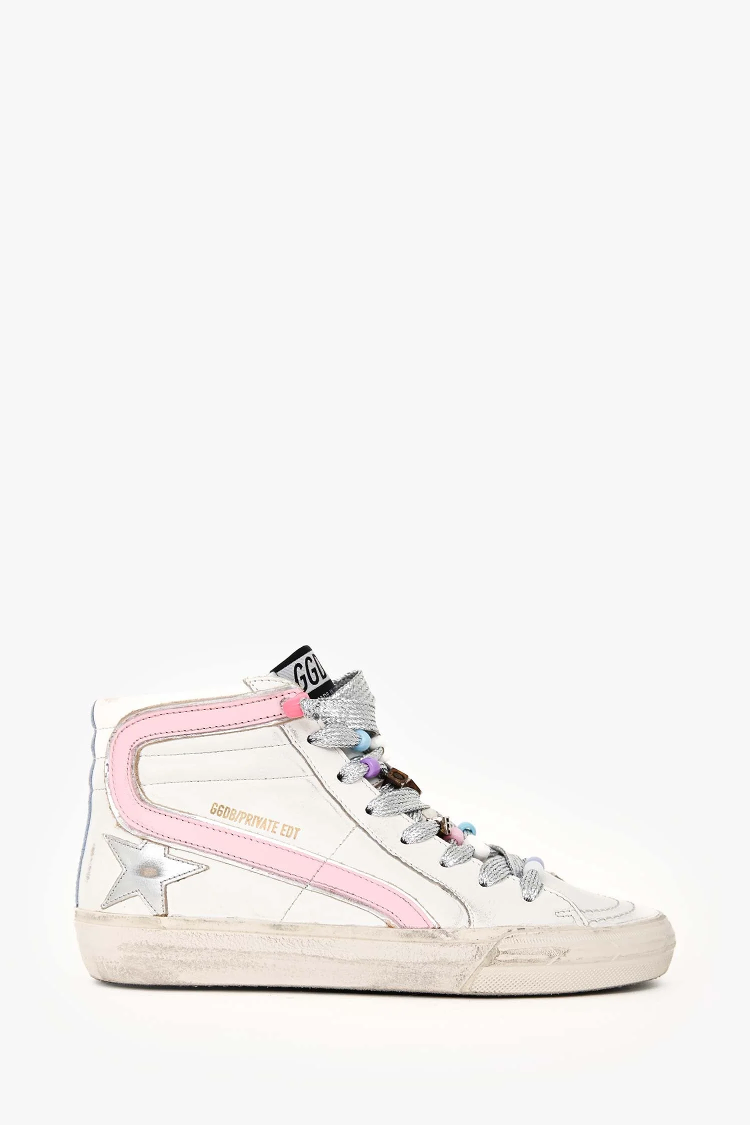 Golden Goose White/Pink Slide Classic Hightop Sneakers Size 35