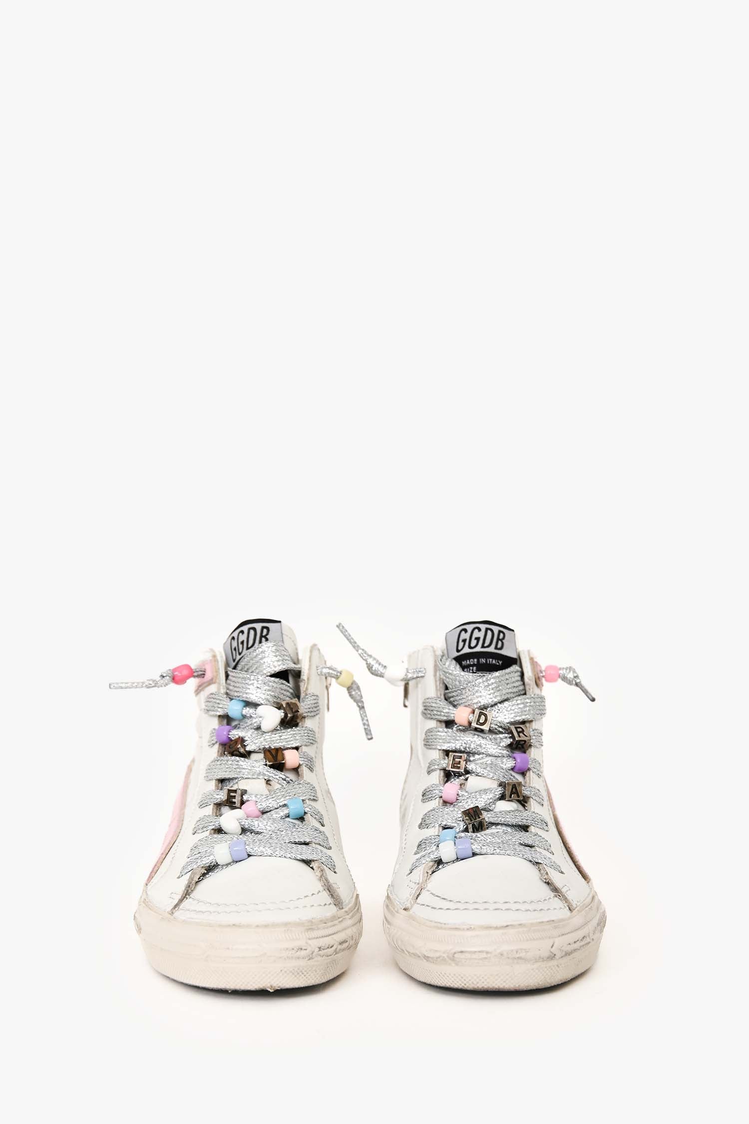 Golden Goose White/Pink Slide Classic Hightop Sneakers Size 35 - Image 3