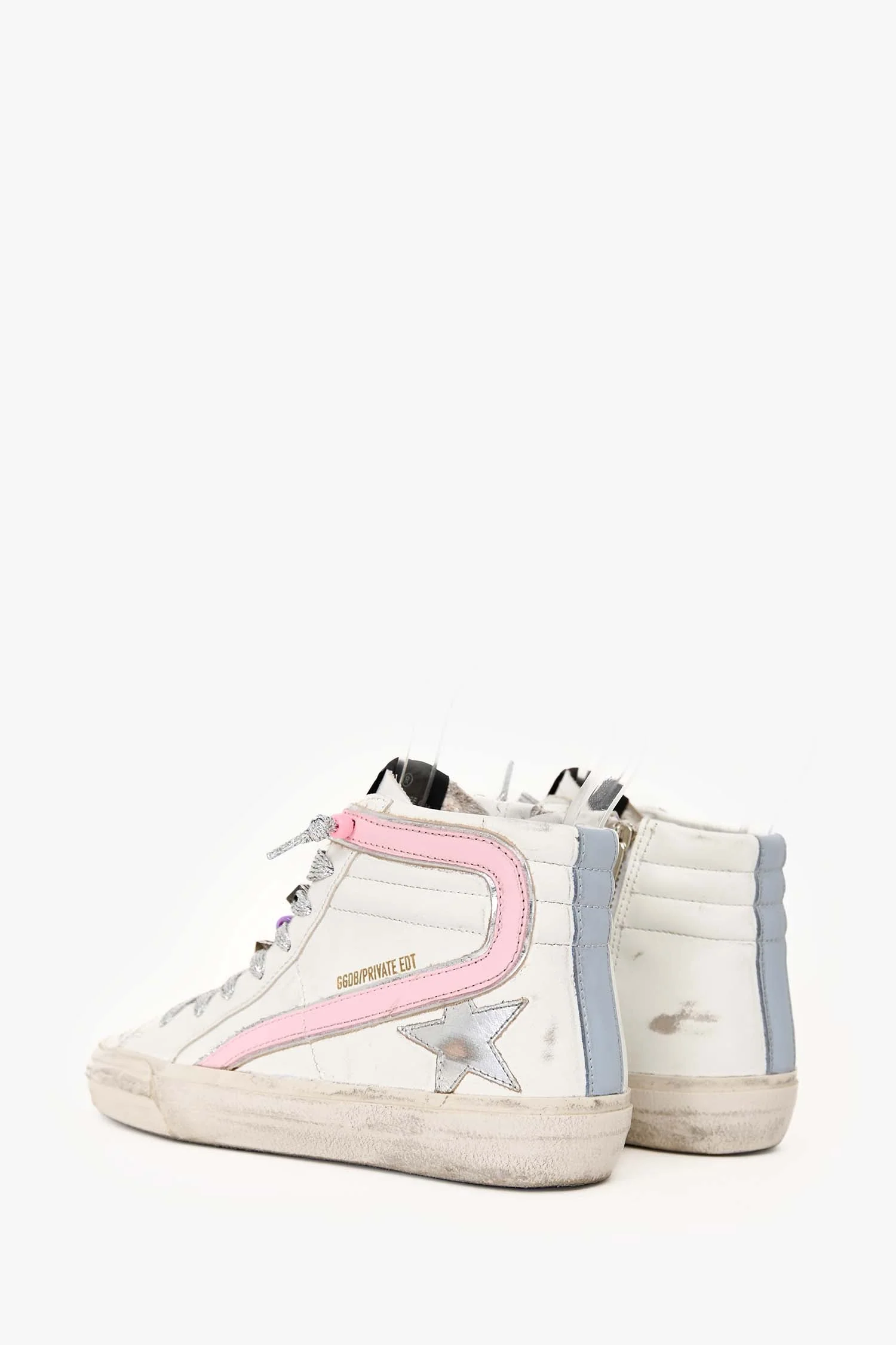 Golden Goose White/Pink Slide Classic Hightop Sneakers Size 35 - Image 4