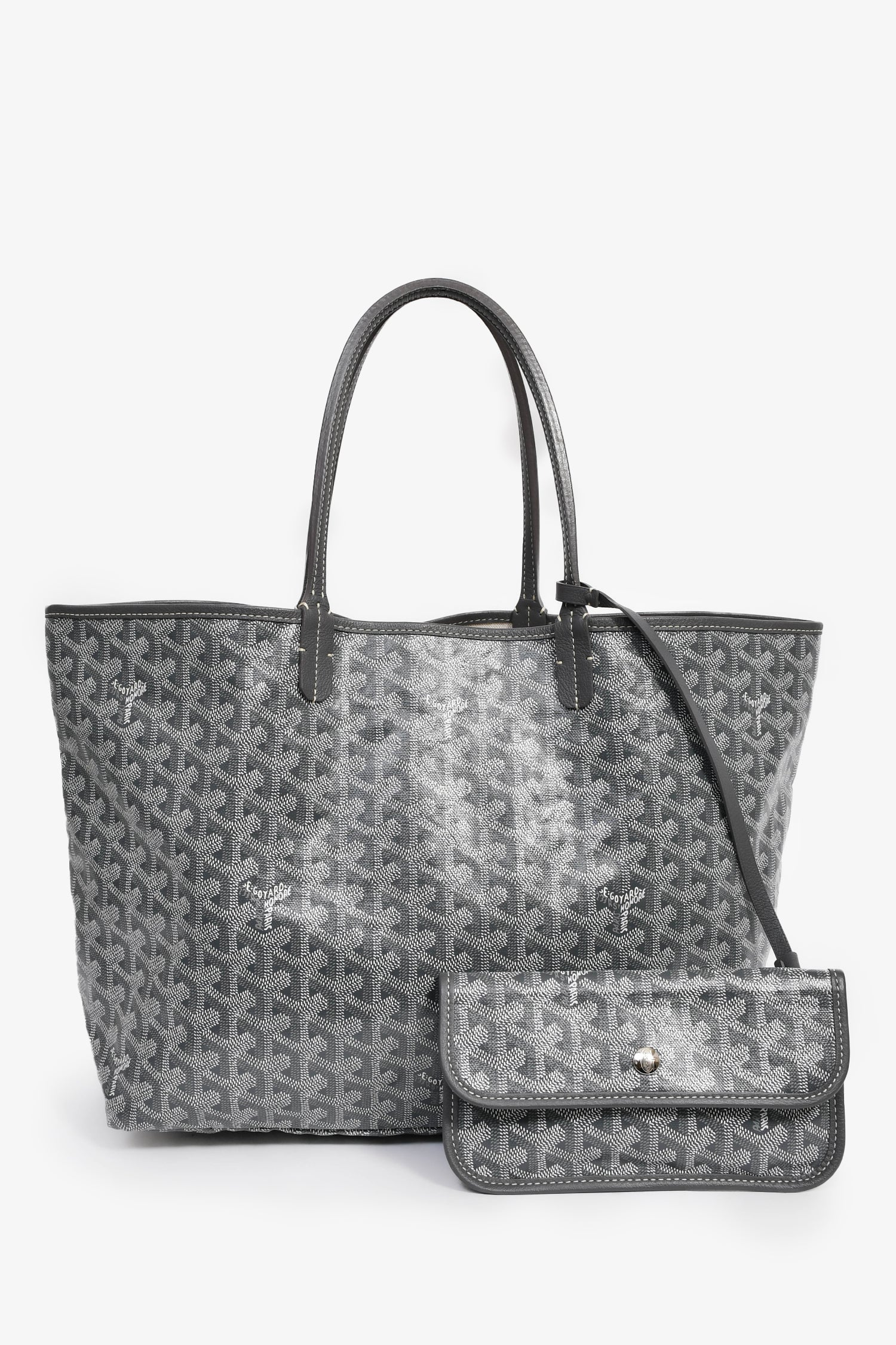Goyard 2014 Grey Goyardine St. Louis PM Tote with Pouch - Image 5