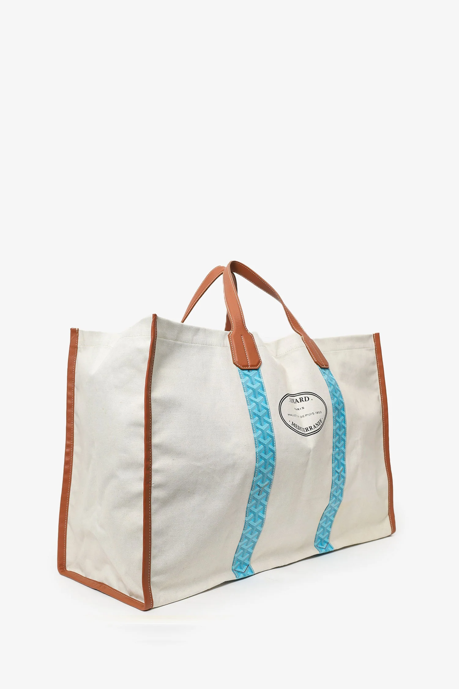 Goyard Blue/Brown Goyardine Mediterranee Saint Tropez Reversible Tote - Image 3