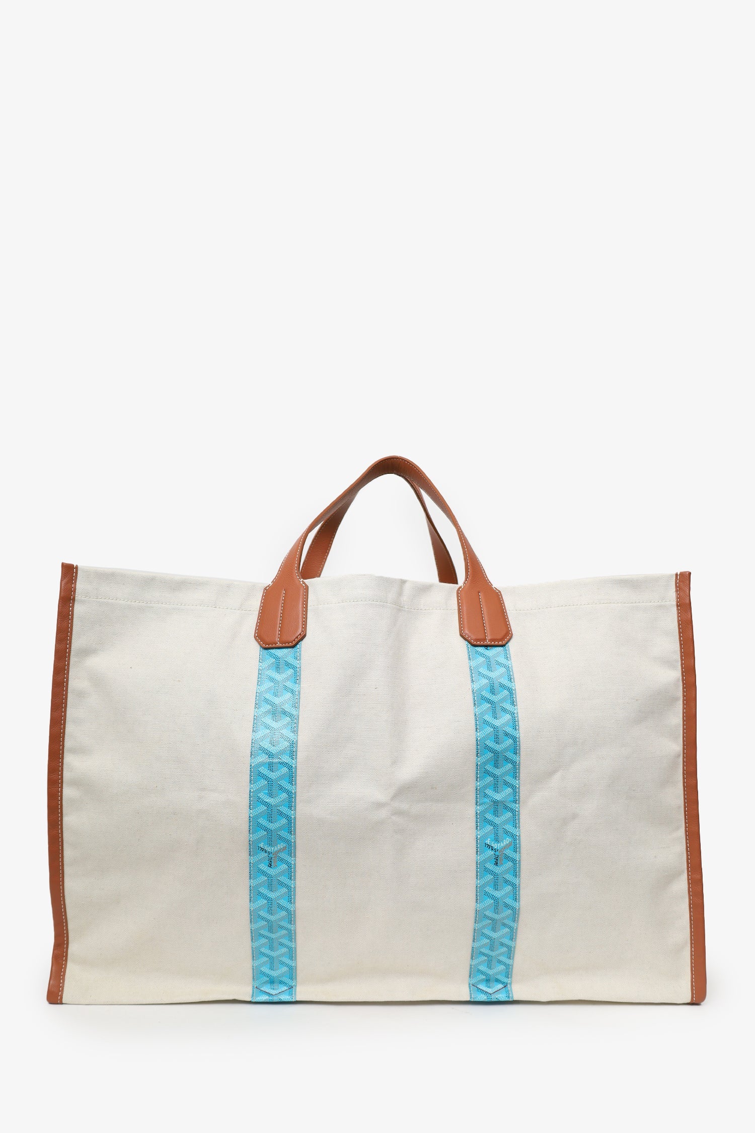 Goyard Blue/Brown Goyardine Mediterranee Saint Tropez Reversible Tote - Image 4