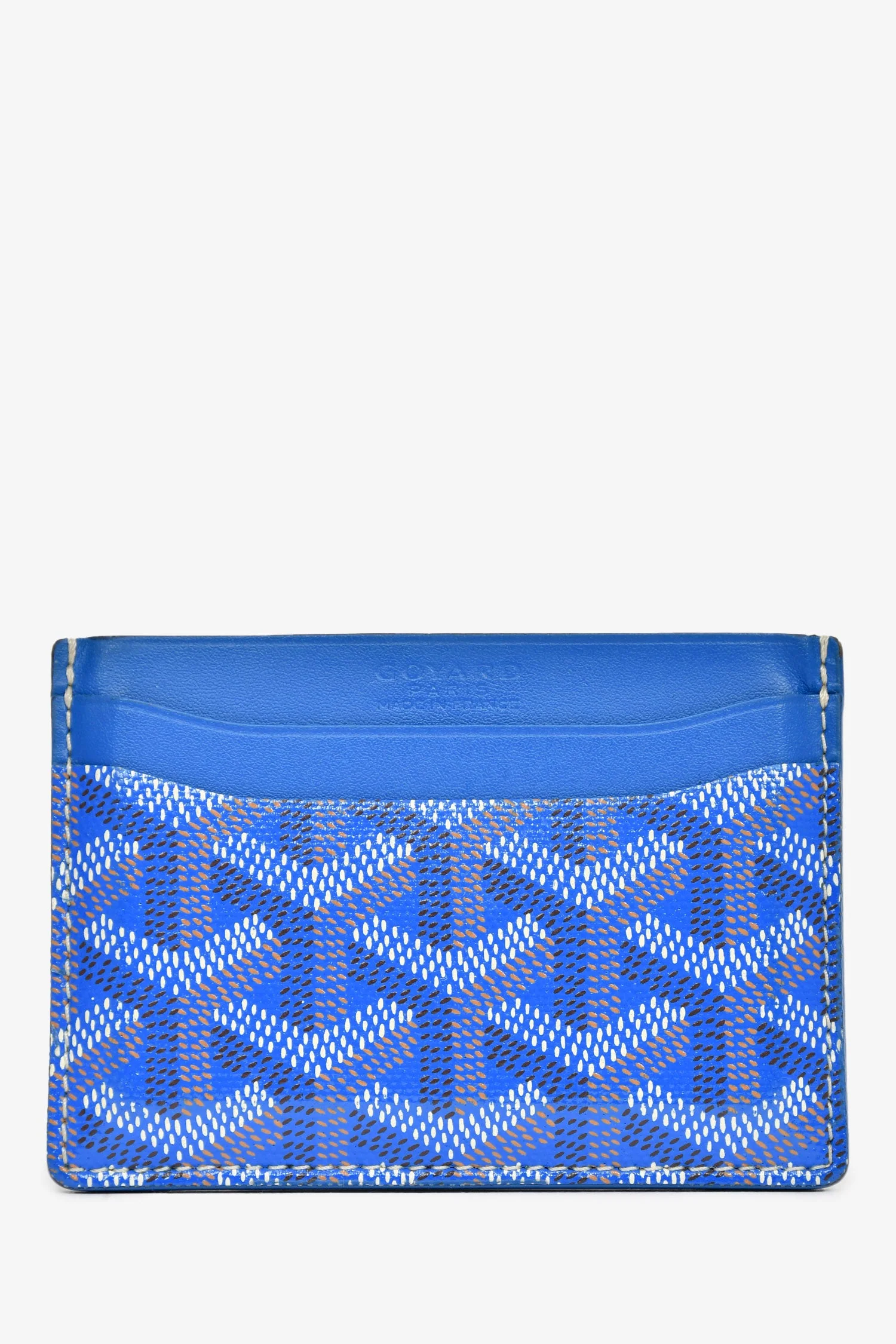 Goyard Blue Goyardine Leather 'Saint-Sulpice' Card Holder - Image 2