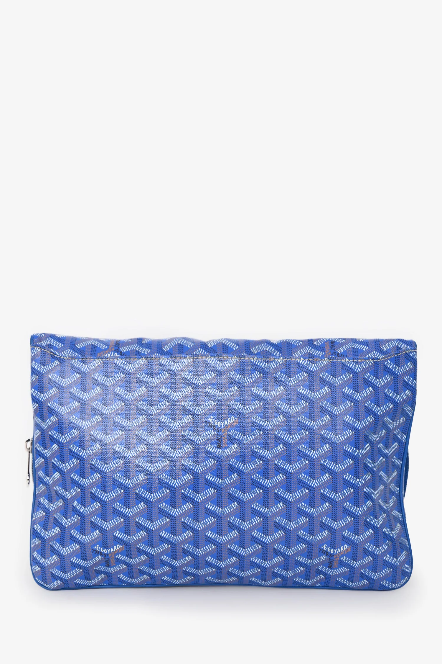Goyard Blue Goyardine Leather 'Sainte Marie' GM Clutch - Image 2