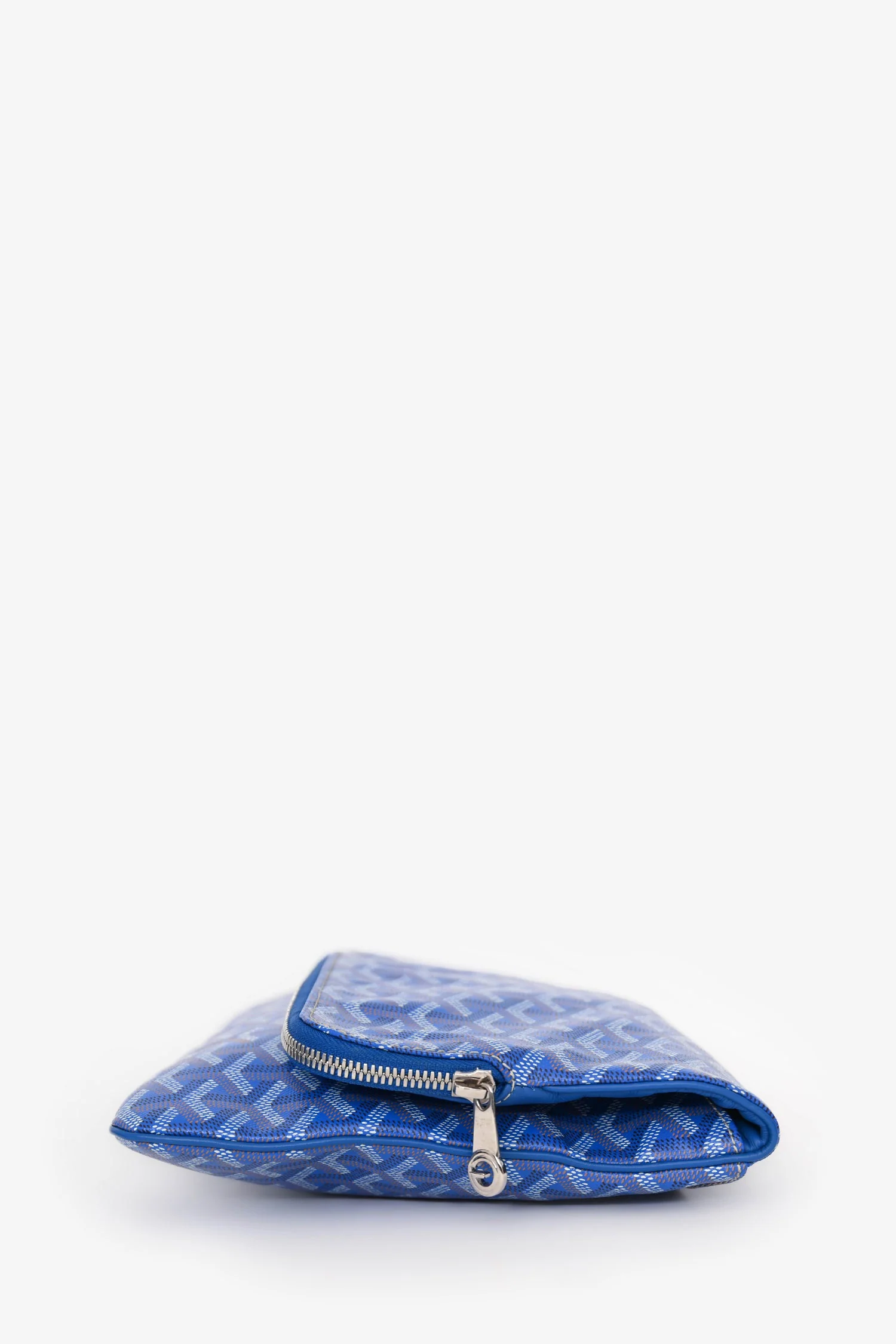 Goyard Blue Goyardine Leather 'Sainte Marie' GM Clutch - Image 3