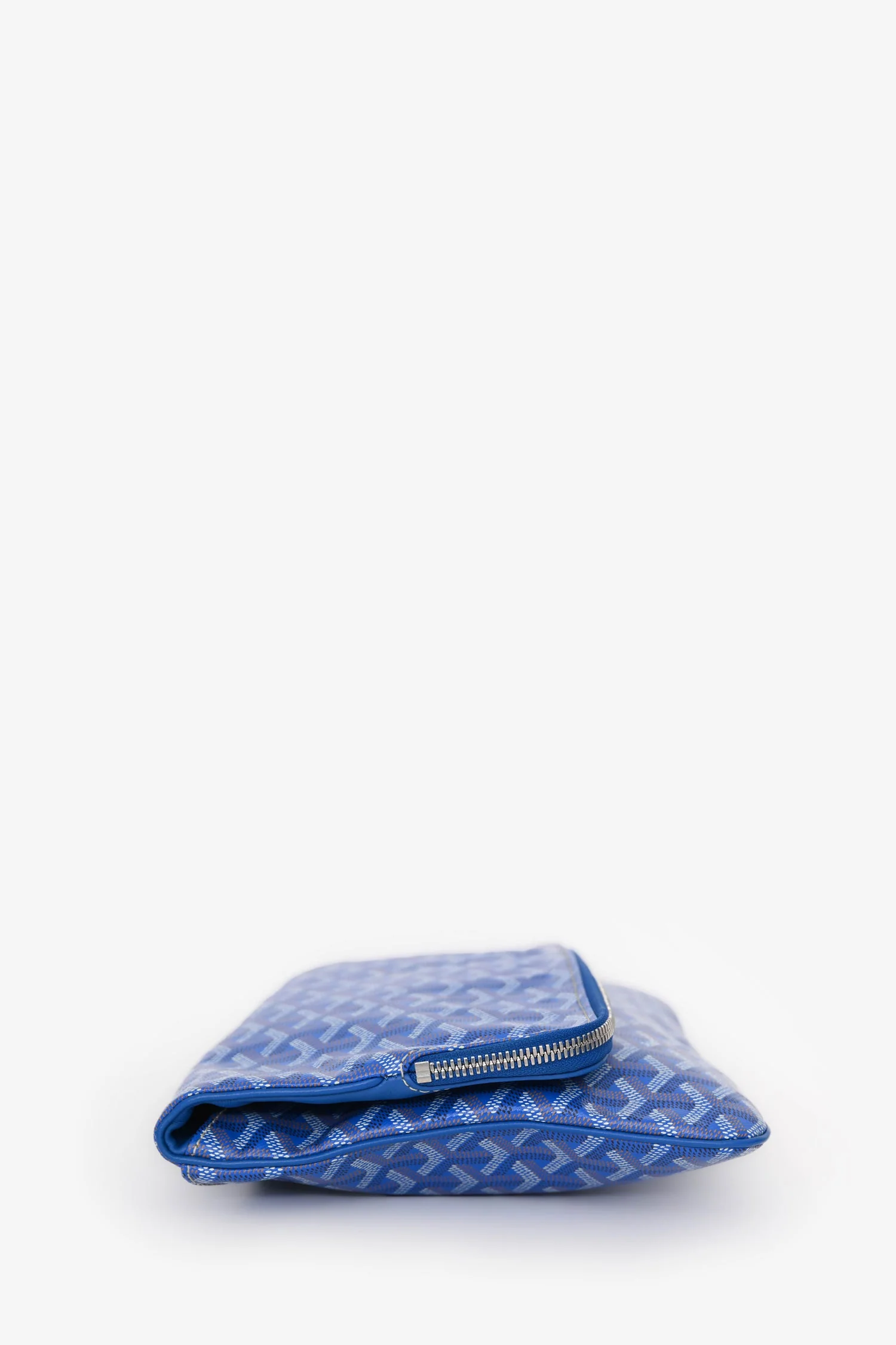 Goyard Blue Goyardine Leather 'Sainte Marie' GM Clutch - Image 4