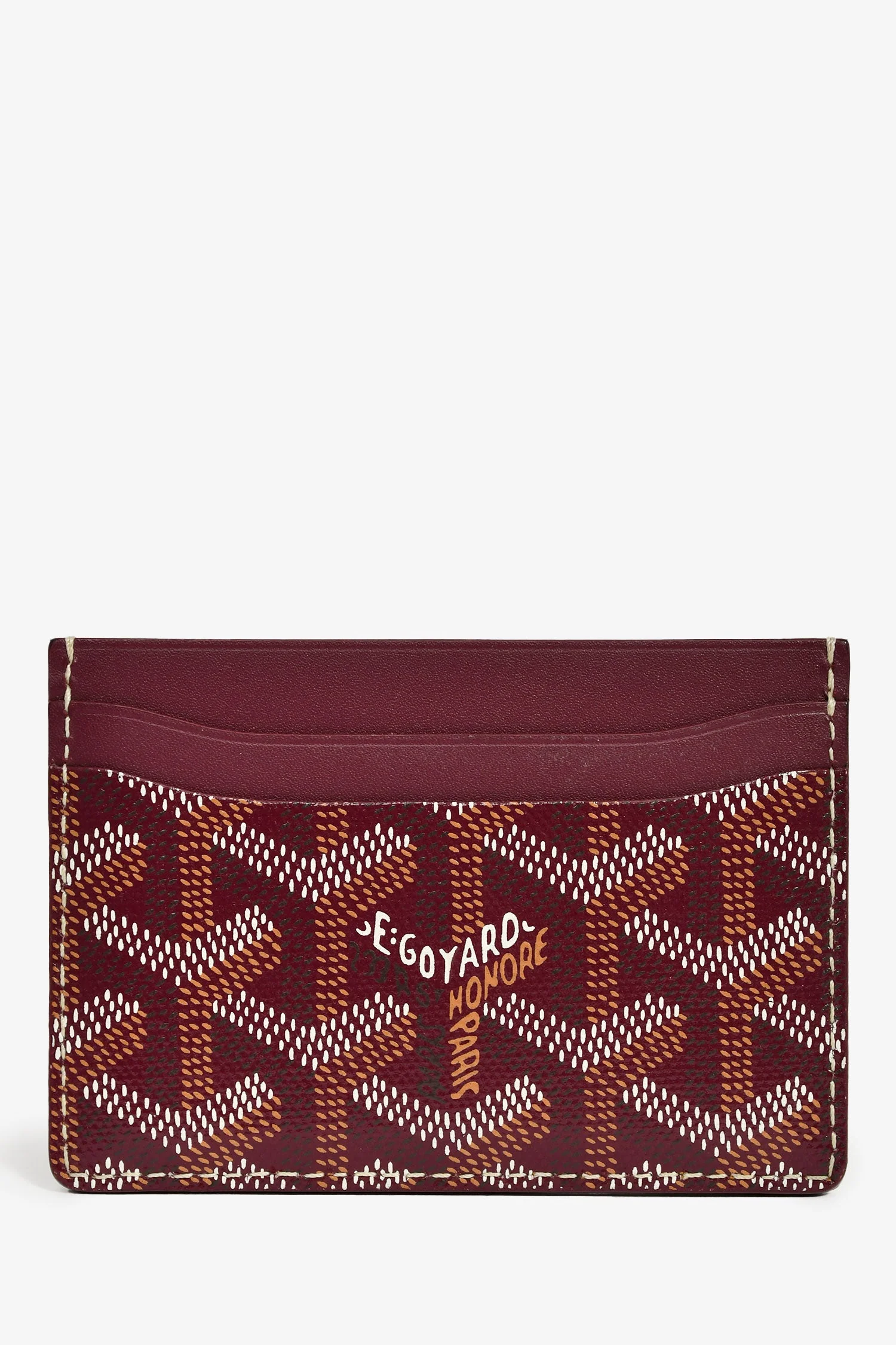 Goyard Burgundy Goyardine Leather 'Saint-Sulpice' Card Holder - Image 2