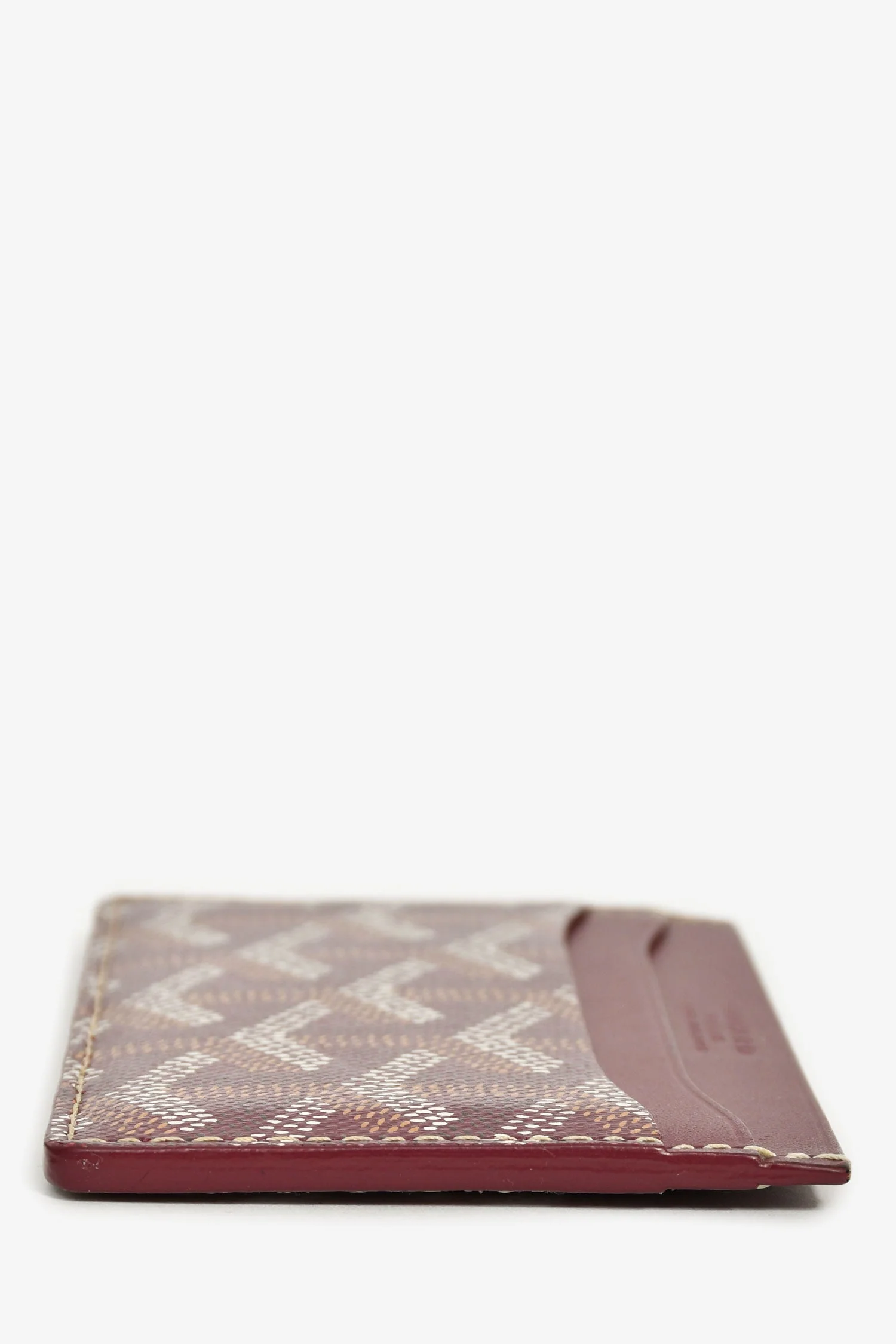 Goyard Burgundy Goyardine Leather 'Saint-Sulpice' Card Holder - Image 3