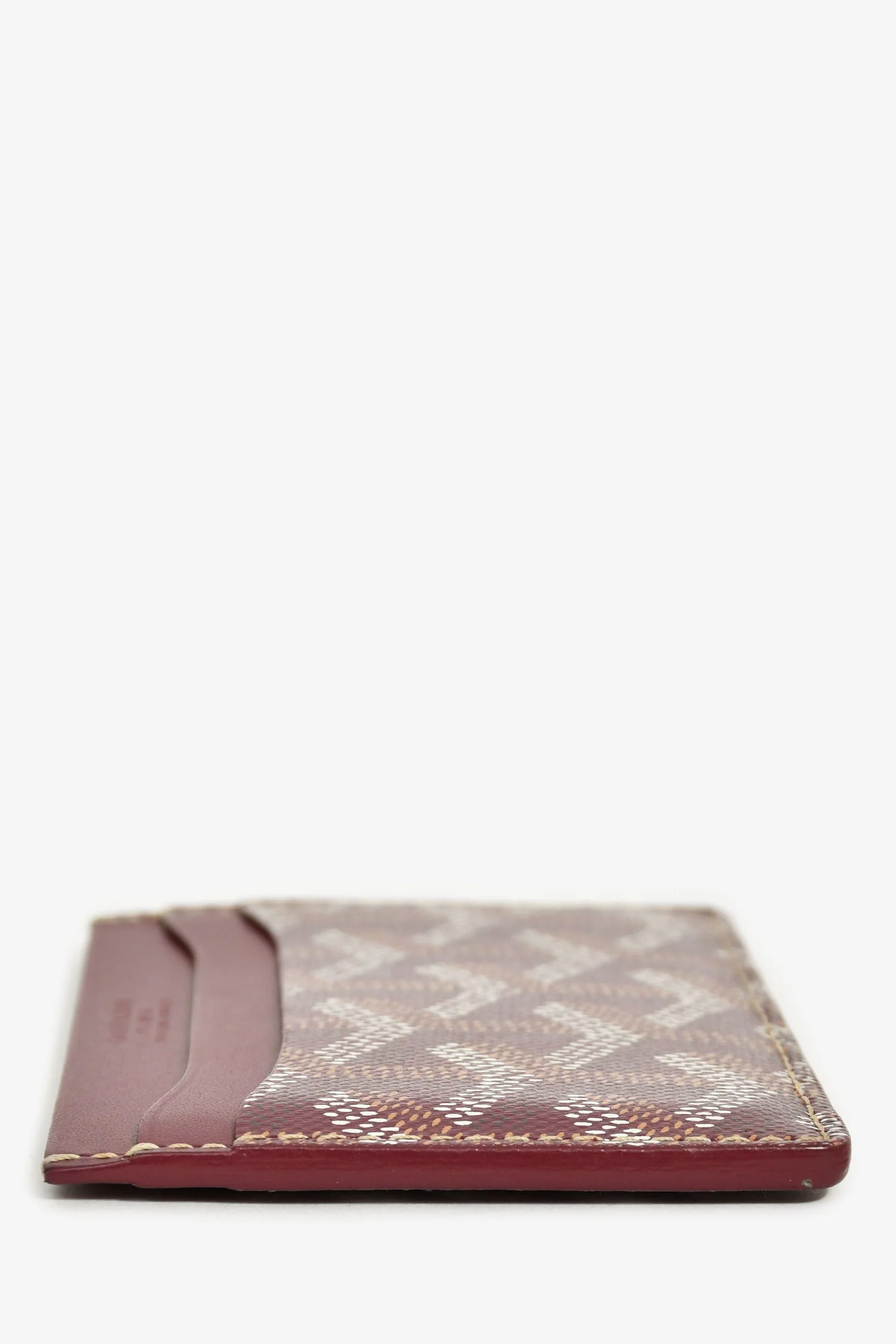 Goyard Burgundy Goyardine Leather 'Saint-Sulpice' Card Holder - Image 4