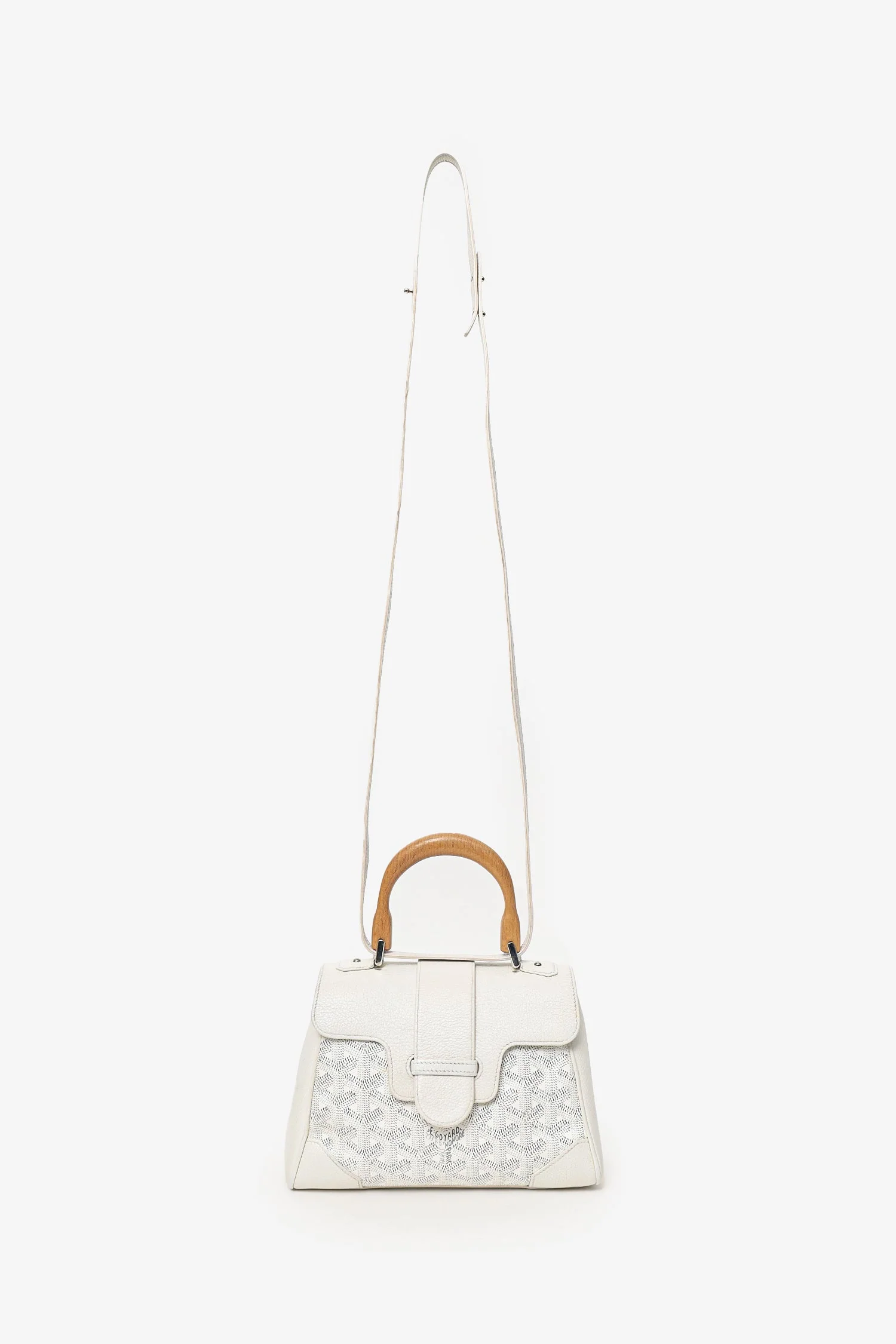 Goyard Cream Goyardine Mini Saigon Bag With Strap - Image 7