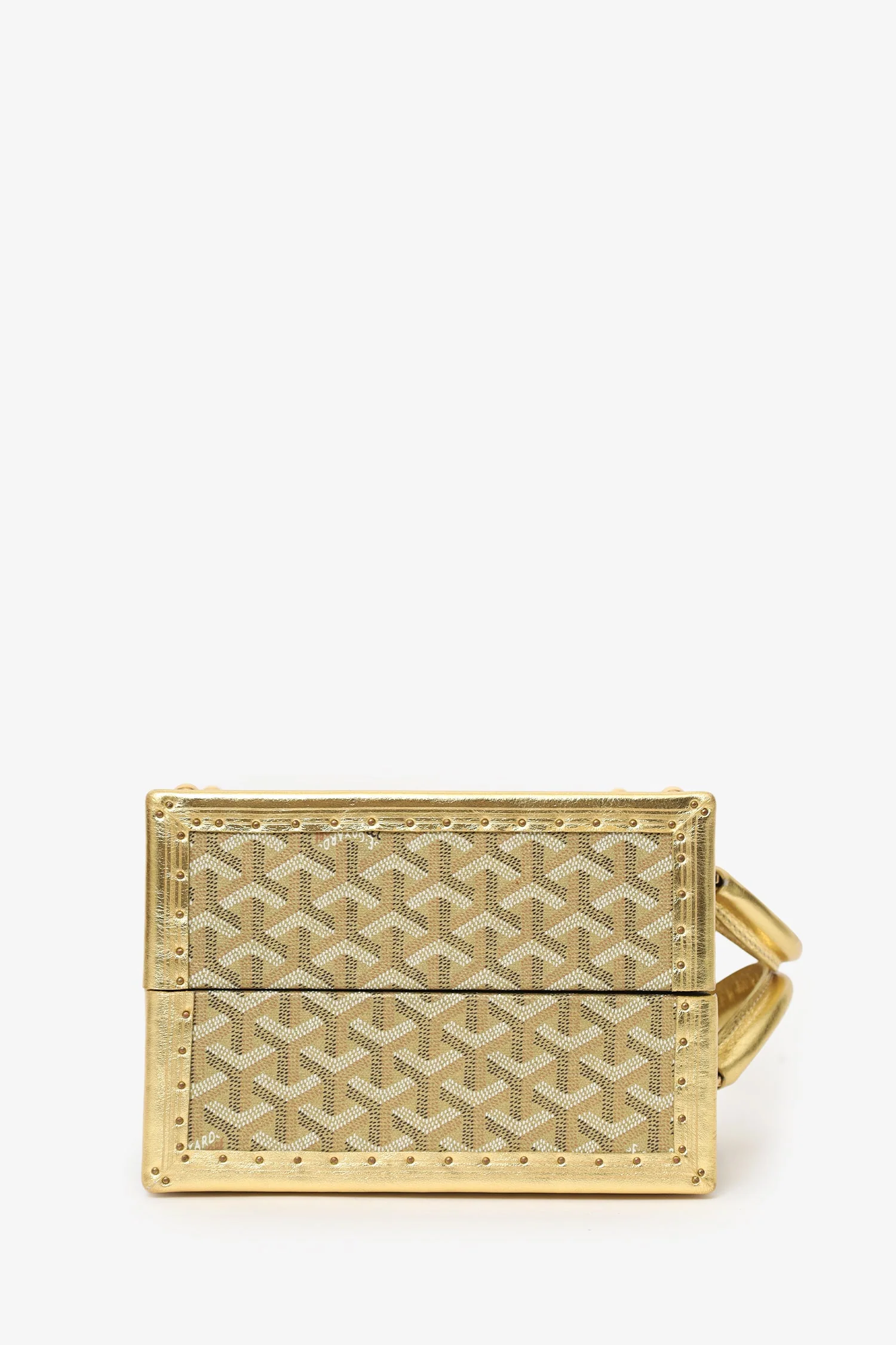 Goyard Gold Canvas Goyardine Travel Pet Bowl 'Ecuelle de Voyage' Trunk - Image 3