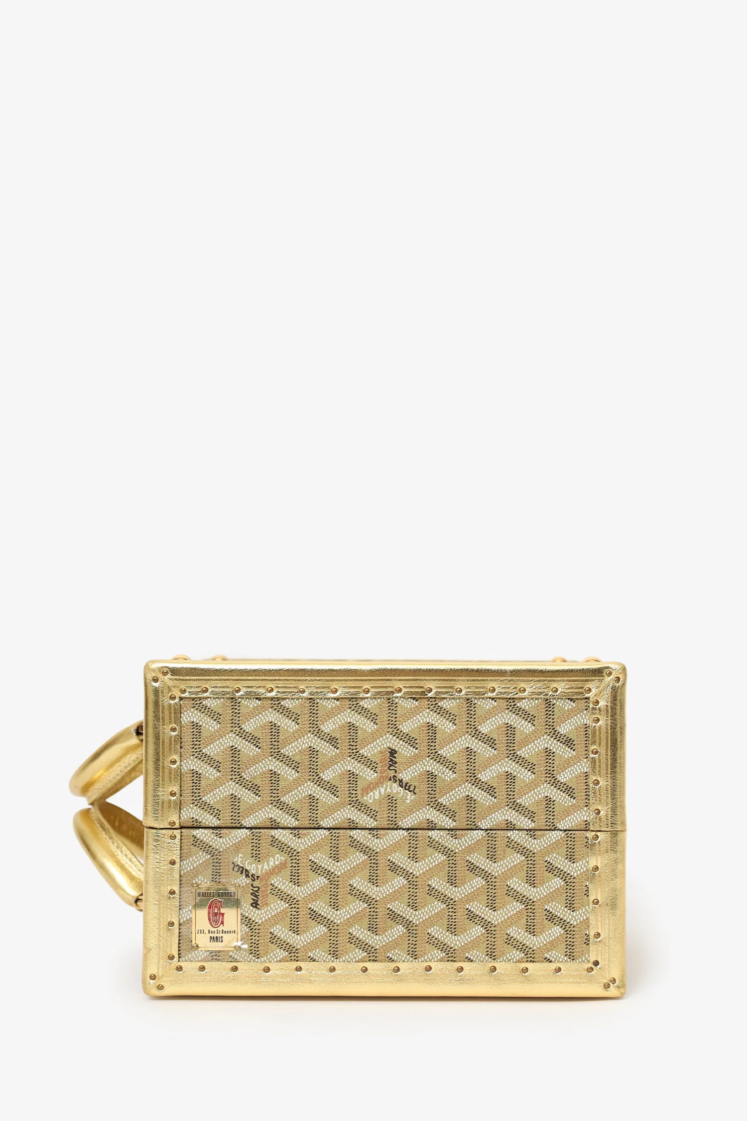 Goyard Gold Canvas Goyardine Travel Pet Bowl 'Ecuelle de Voyage' Trunk - Image 4