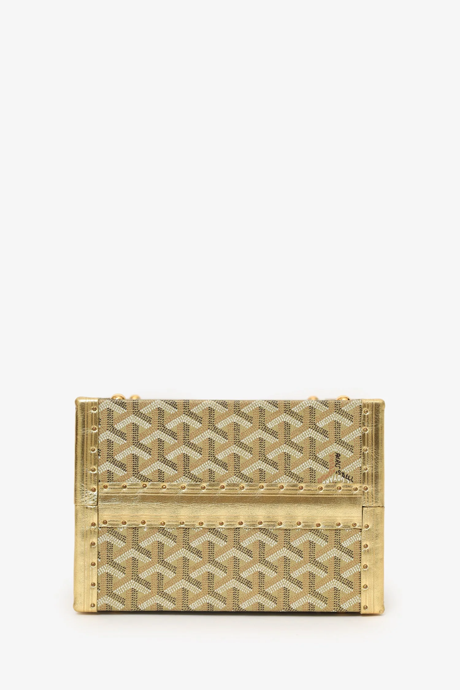 Goyard Gold Canvas Goyardine Travel Pet Bowl 'Ecuelle de Voyage' Trunk - Image 6