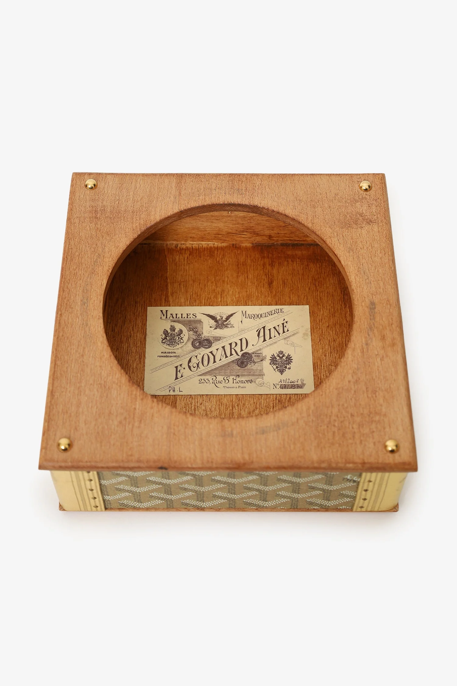 Goyard Gold Canvas Goyardine Travel Pet Bowl 'Ecuelle Edmond' Trunk - Image 6