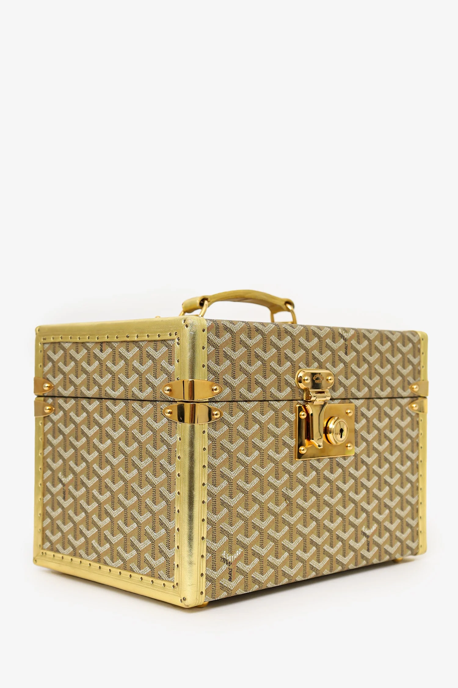 Goyard Gold Coated Canvas Vanity Case With Key - Image 2