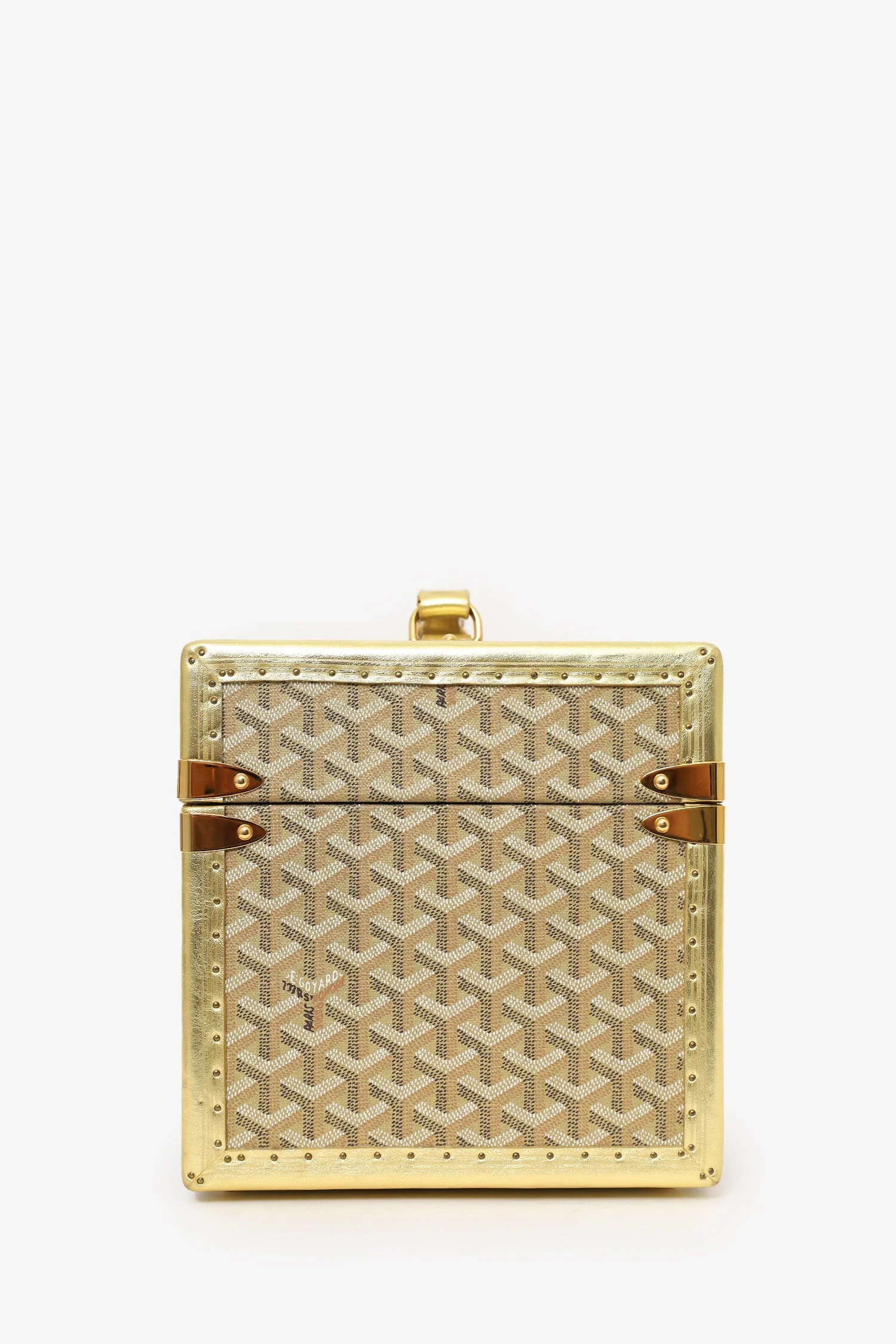 Goyard Gold Coated Canvas Vanity Case With Key - Image 3