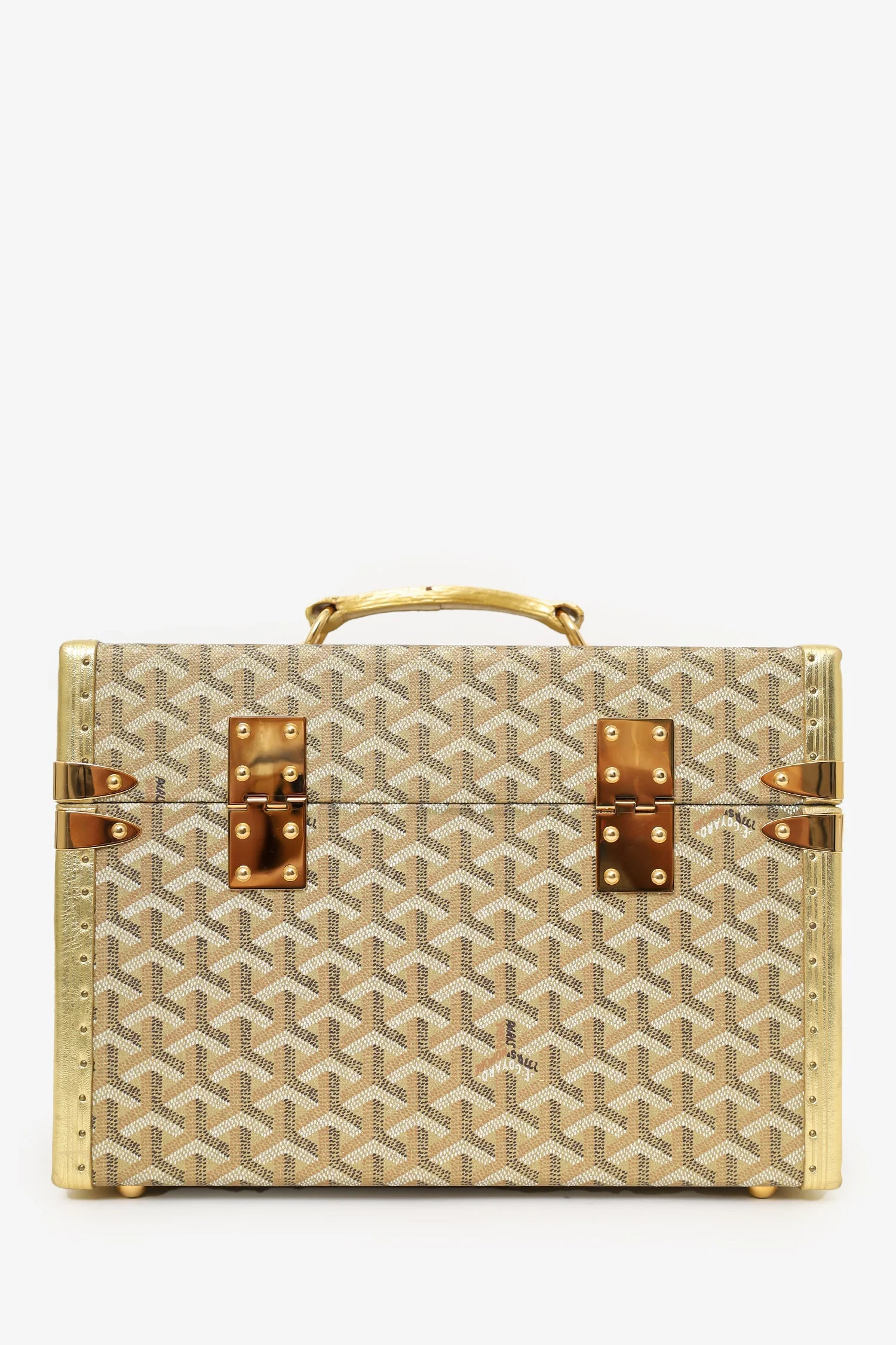 Goyard Gold Coated Canvas Vanity Case With Key - Image 4