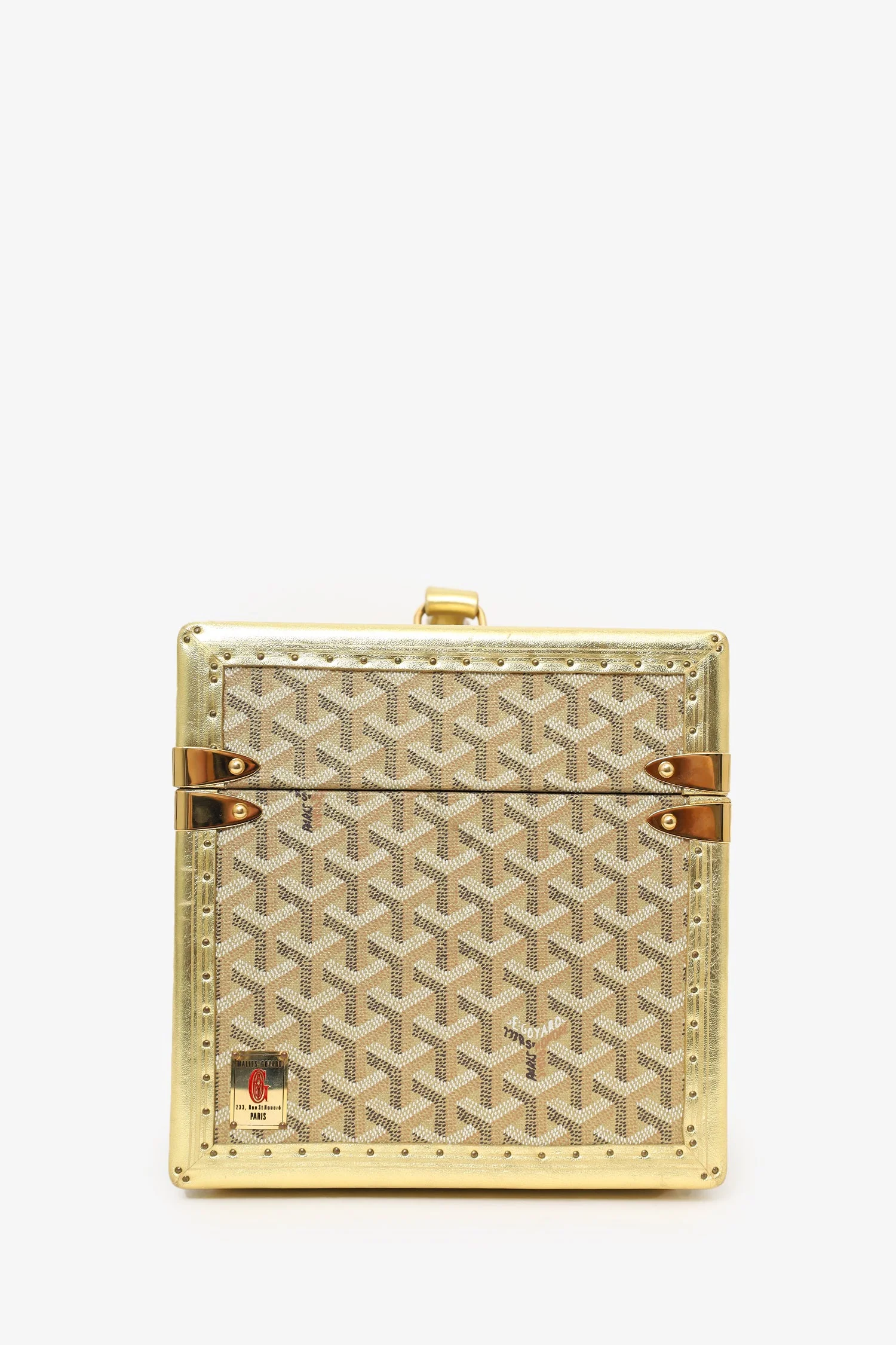 Goyard Gold Coated Canvas Vanity Case With Key - Image 5