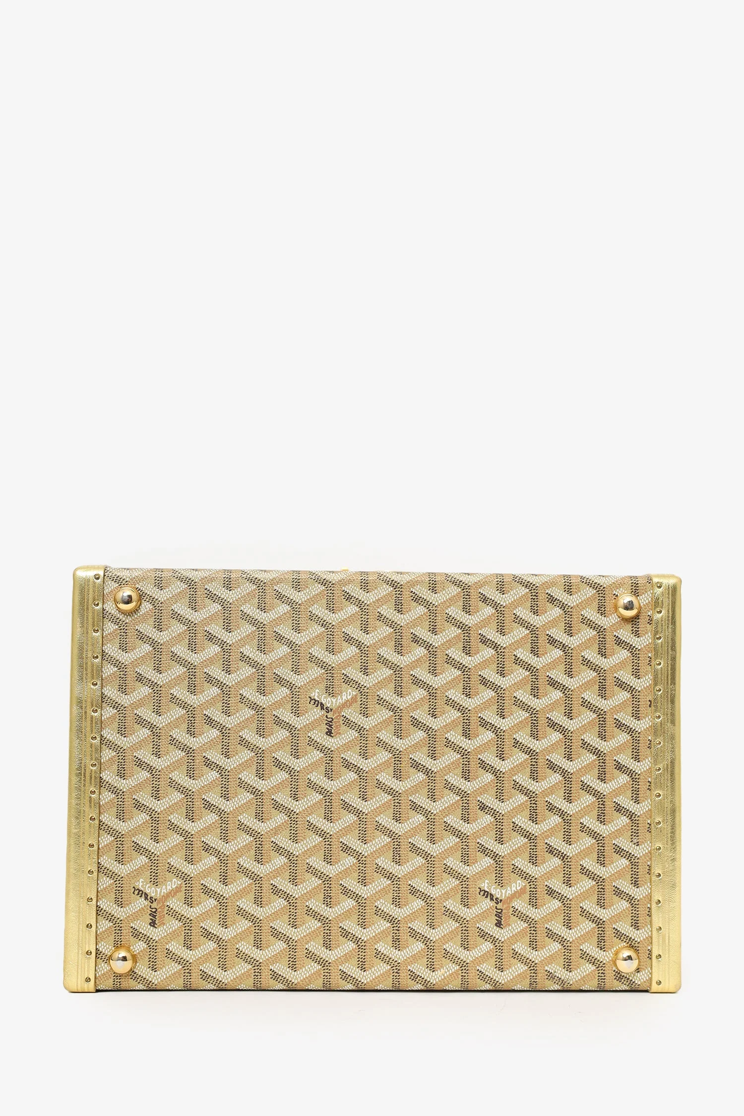 Goyard Gold Coated Canvas Vanity Case With Key - Image 6