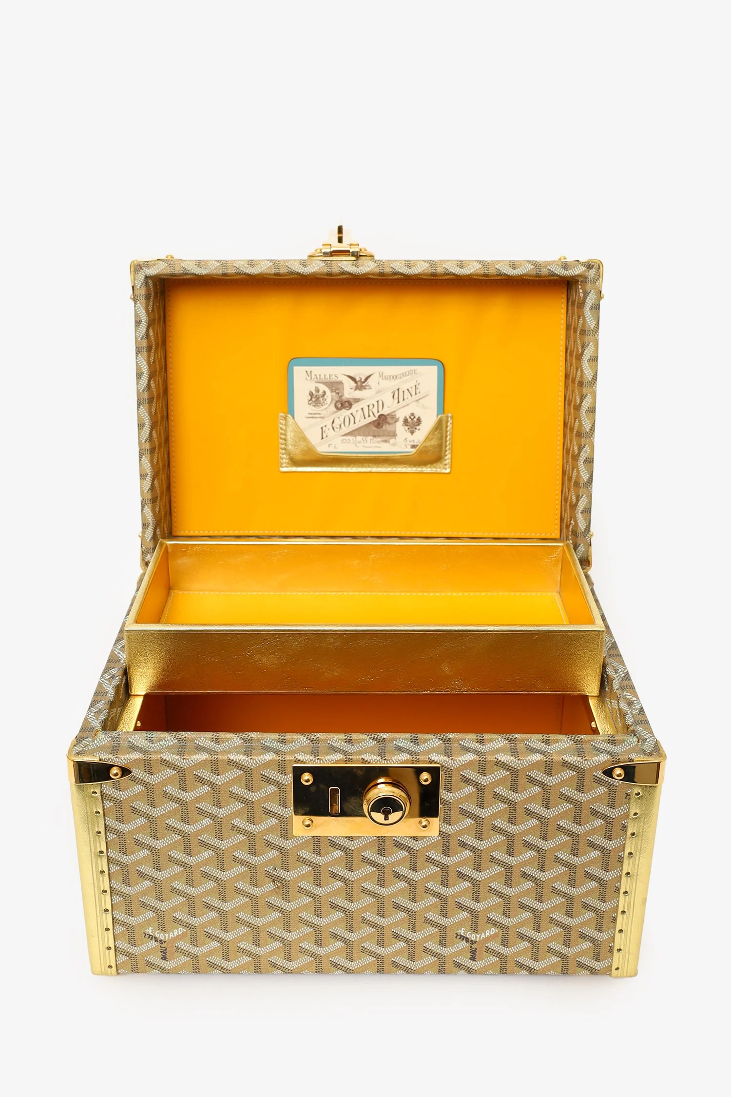 Goyard Gold Coated Canvas Vanity Case With Key - Image 7