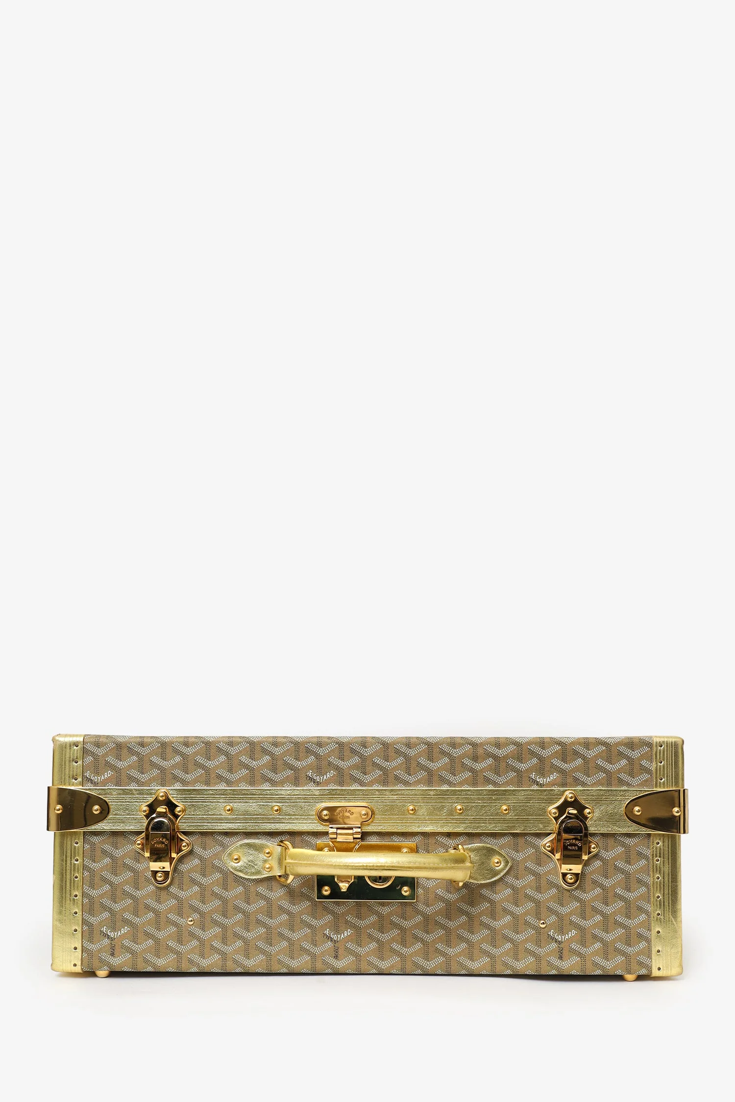 Goyard Gold Gold Goyardine Coated Canvas 'Grand Hotel 50' Trunk - Image 5