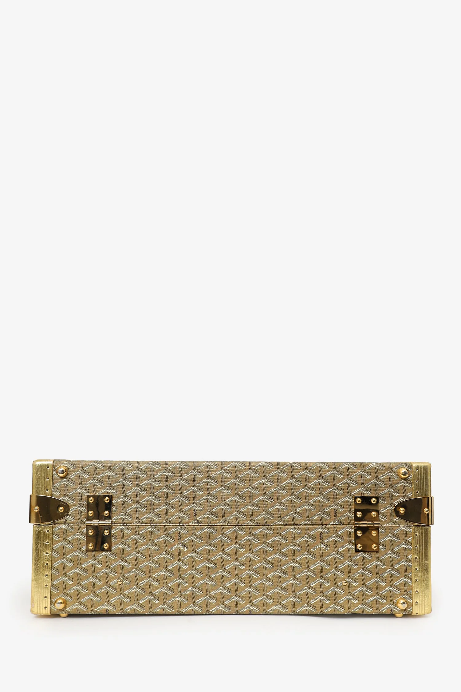Goyard Gold Gold Goyardine Coated Canvas 'Grand Hotel 50' Trunk - Image 6