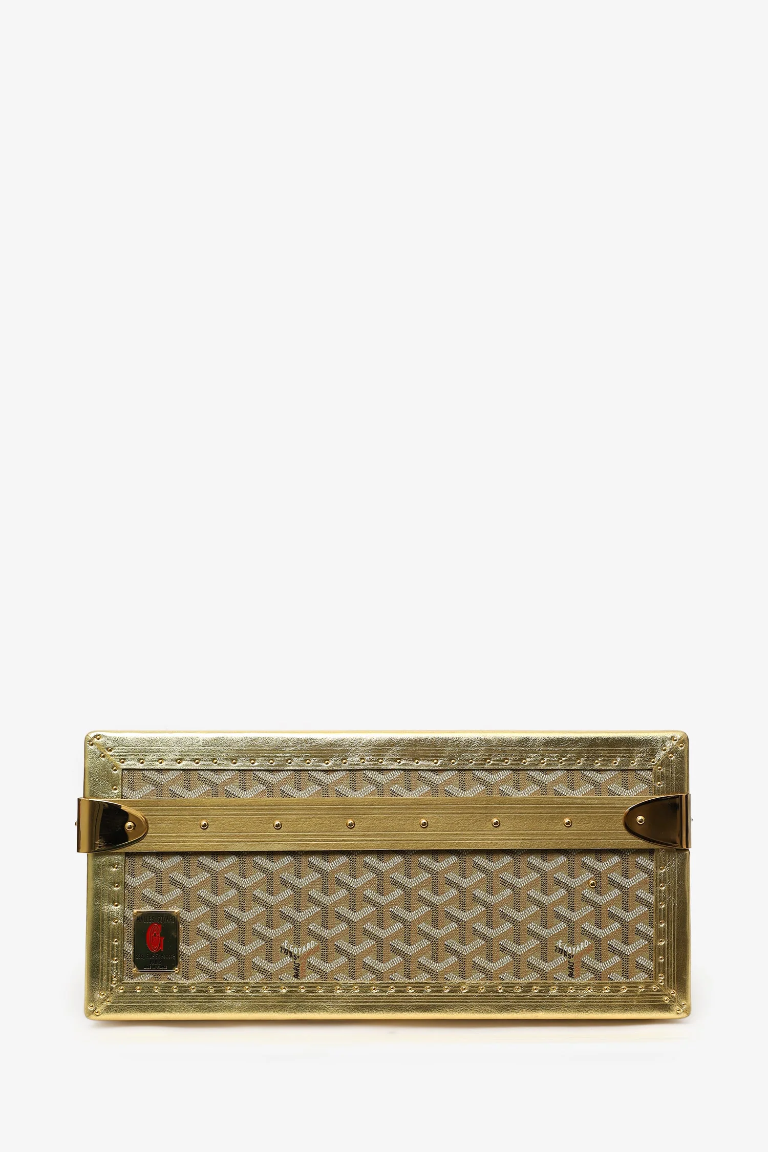 Goyard Gold Gold Goyardine Coated Canvas 'Grand Hotel 60' Trunk - Image 4
