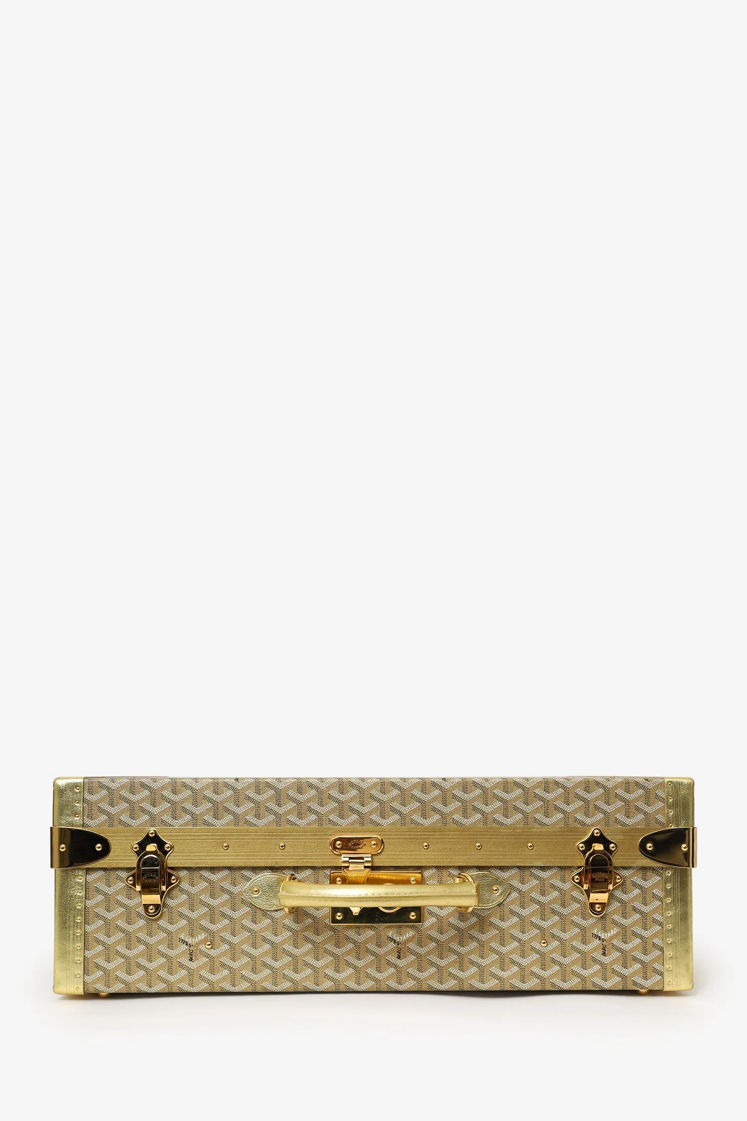 Goyard Gold Gold Goyardine Coated Canvas 'Grand Hotel 60' Trunk - Image 5