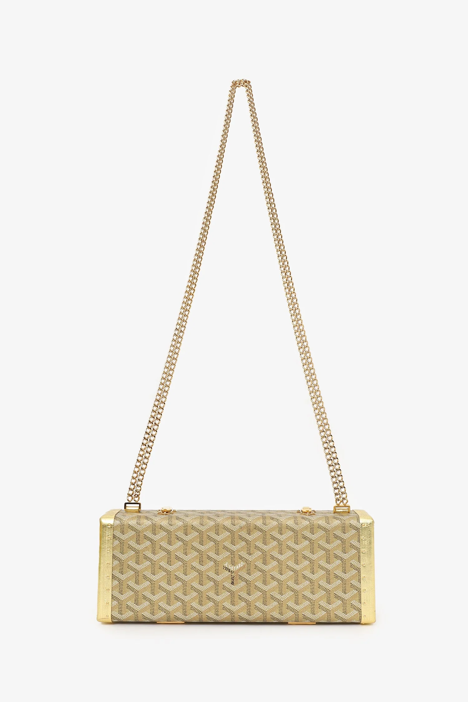 Goyard Gold Goyardine Coated Canvas Saint-Honore Trunk Bag With Strap - Image 2
