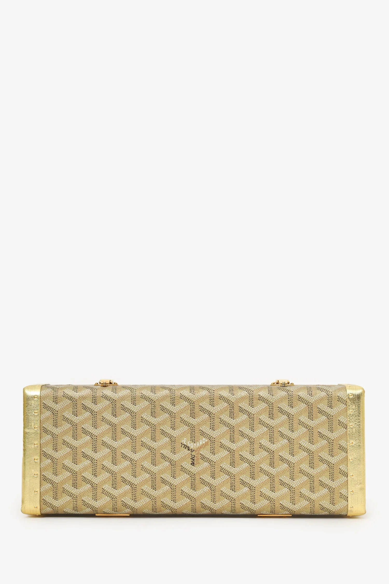 Goyard Gold Goyardine Coated Canvas Saint-Honore Trunk Bag With Strap - Image 5
