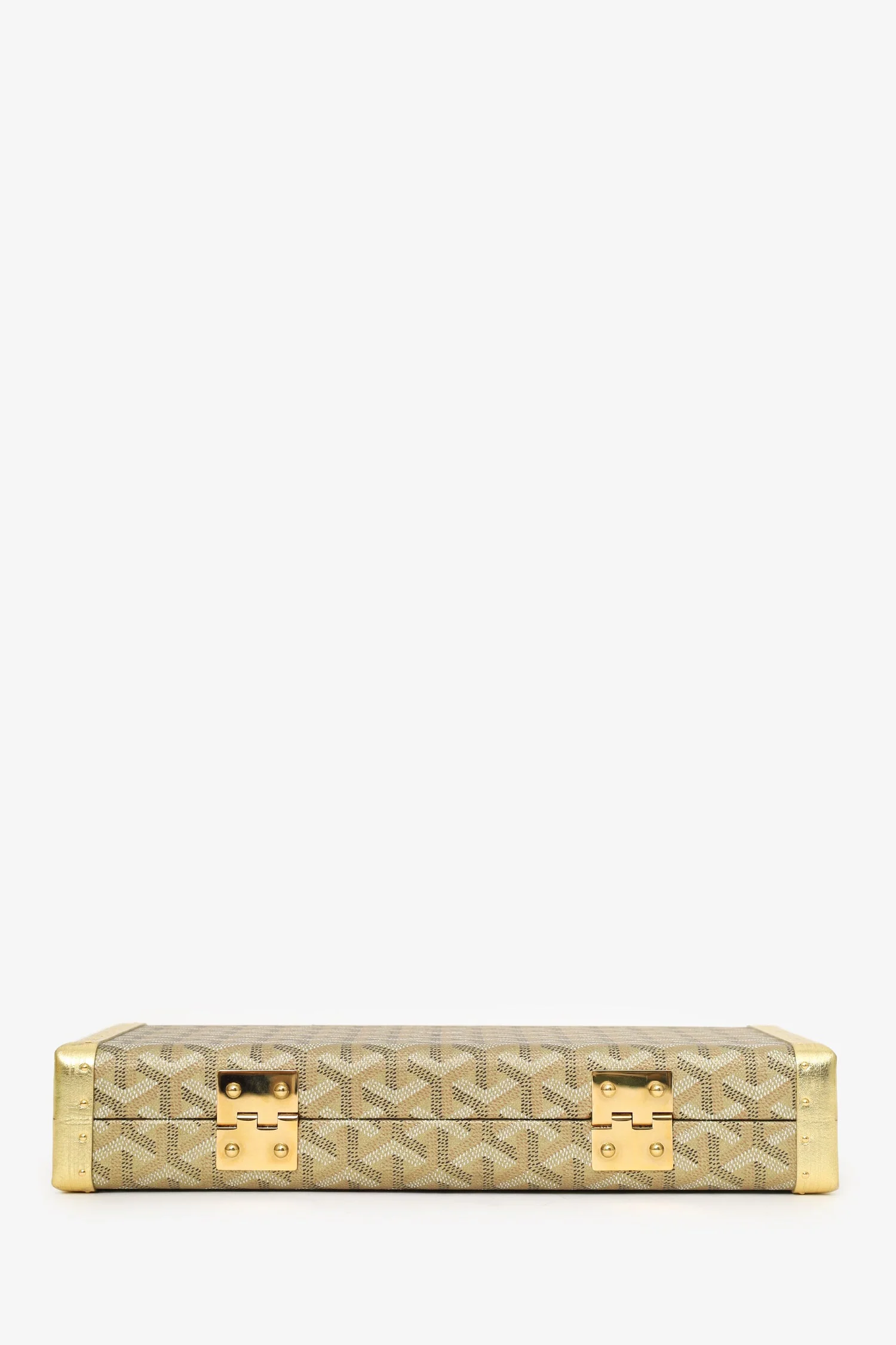 Goyard Gold Goyardine Coated Canvas Saint-Honore Trunk Bag With Strap - Image 7