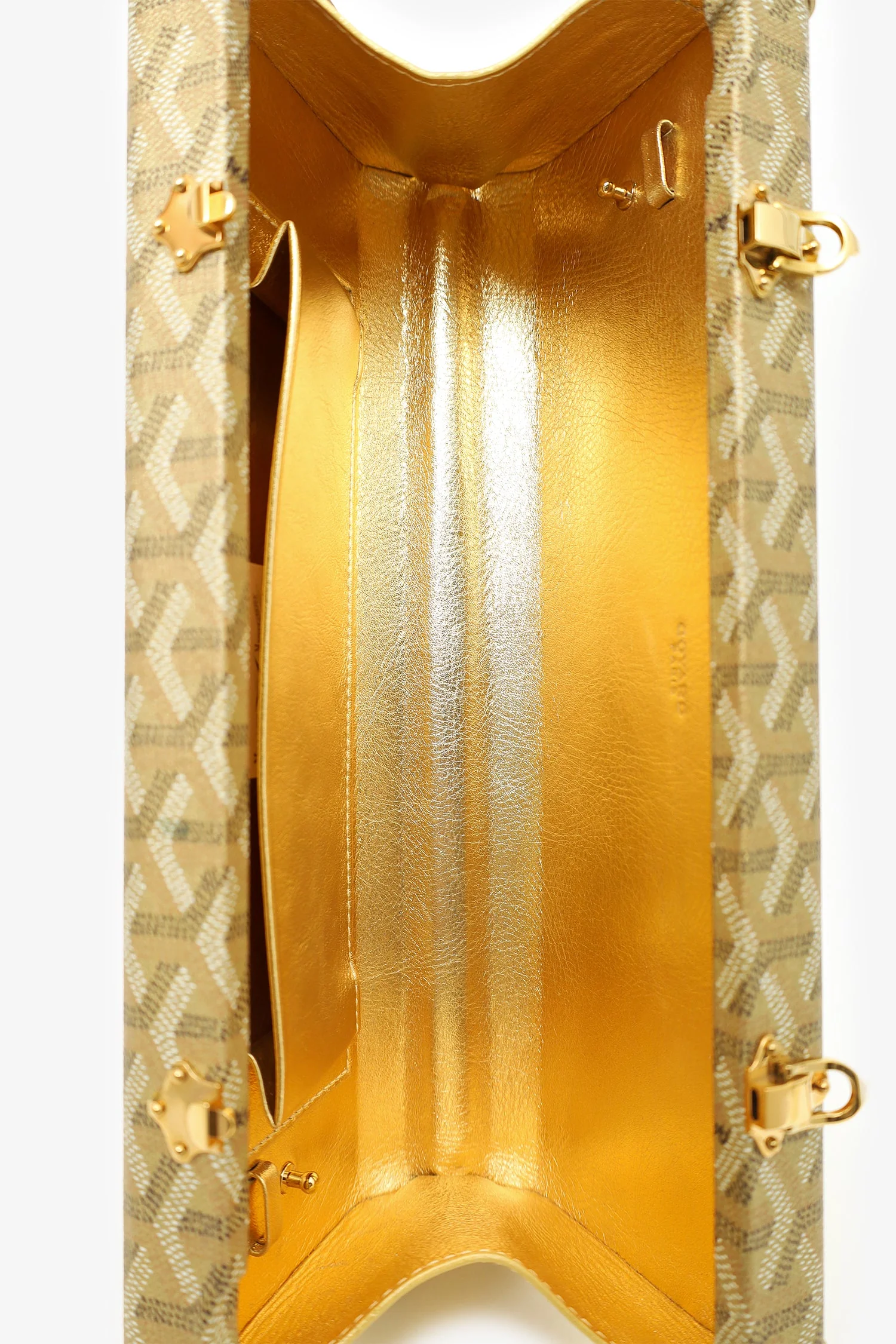 Goyard Gold Goyardine Coated Canvas Saint-Honore Trunk Bag With Strap - Image 8